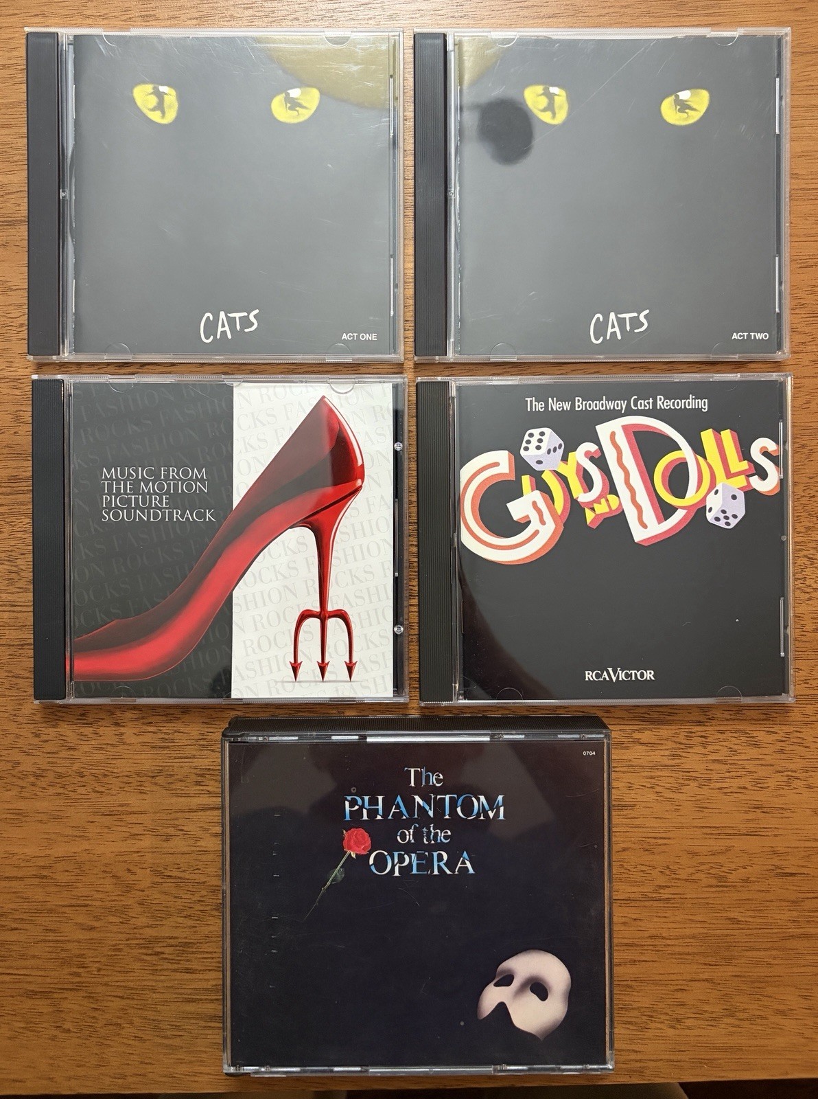 5 Great Broadway Musical CDs - Phantom Of The Opera, Cats 1 & 2, Jersey Boys etc