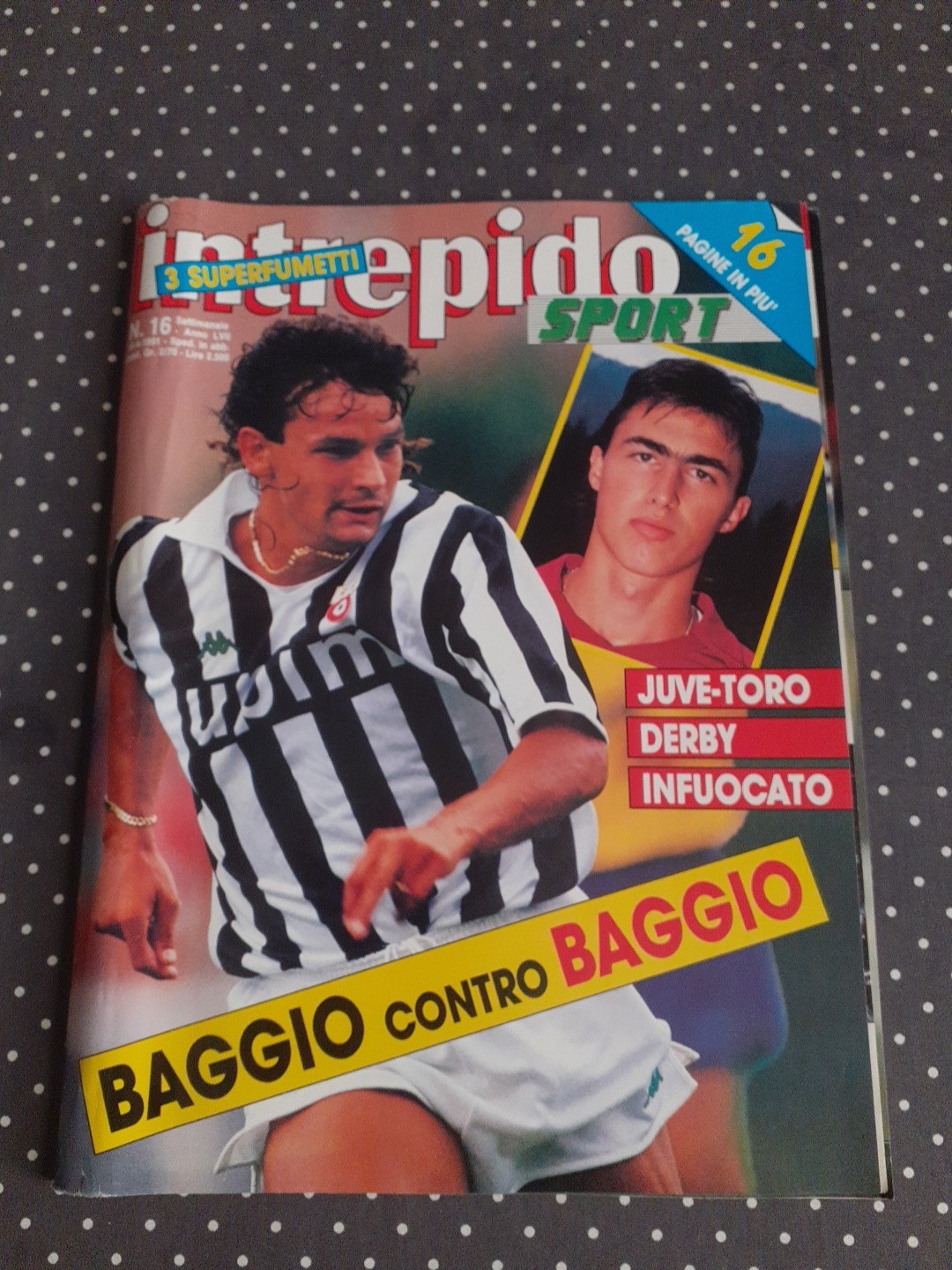 FUMETTO INTREPIDO SPORT NUMERO 16 ANNO 1991 BAGGIO JUVENTUS CON DOPPIO POSTER 