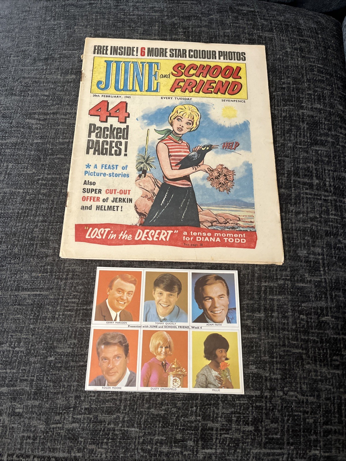 June and School Friend Comic - 20 February 1965 with Free 6 Colour Photos