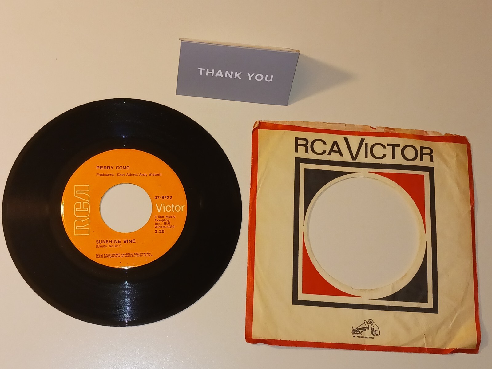Perry Como / Seattle / Sunshine wine /45 7" rpm- RCA Victor/ VGC