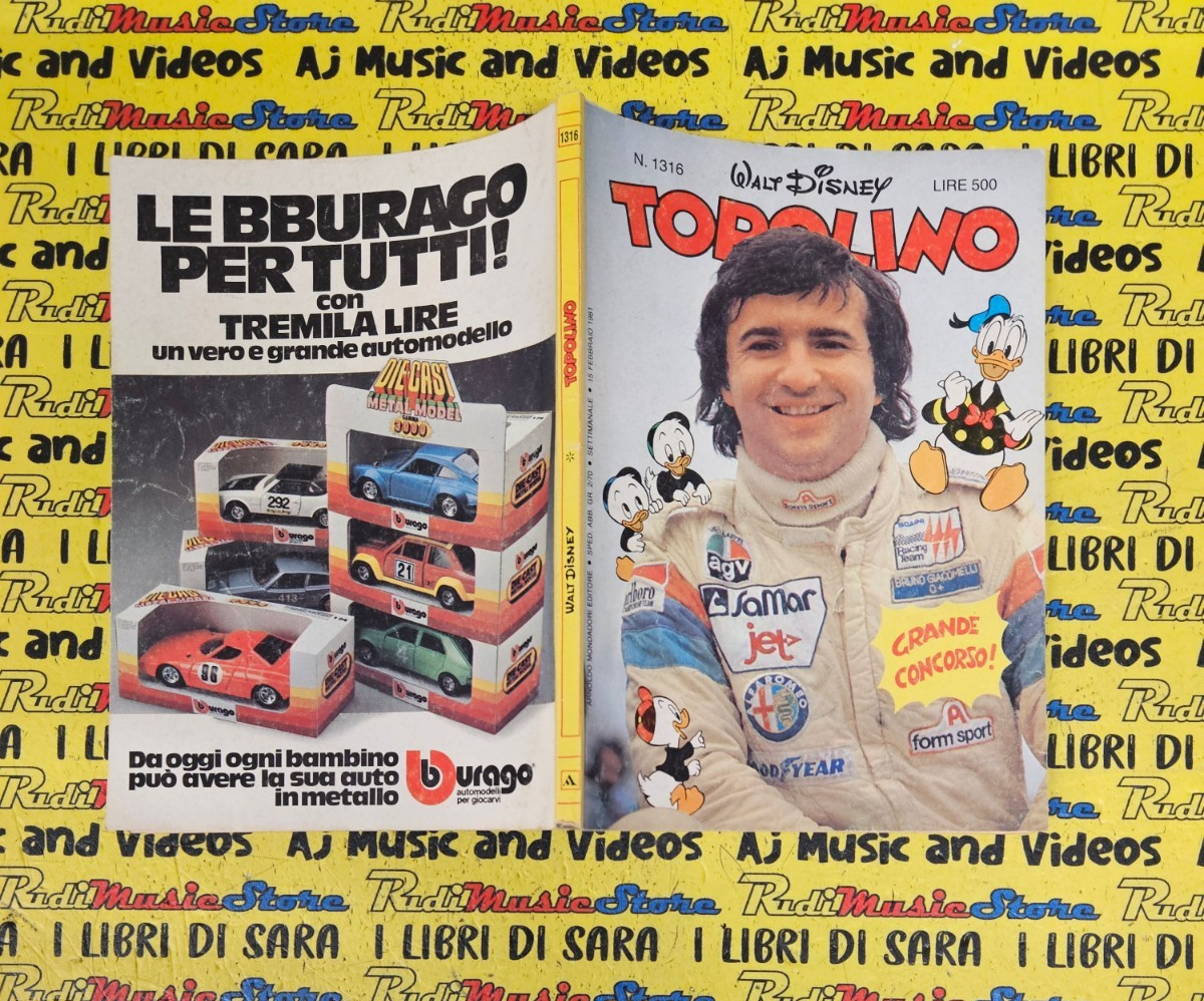 COMICS Fumetto TOPOLINO n.1316 15 febbraio 1981 Walt Disney Bburago ROD STEWART
