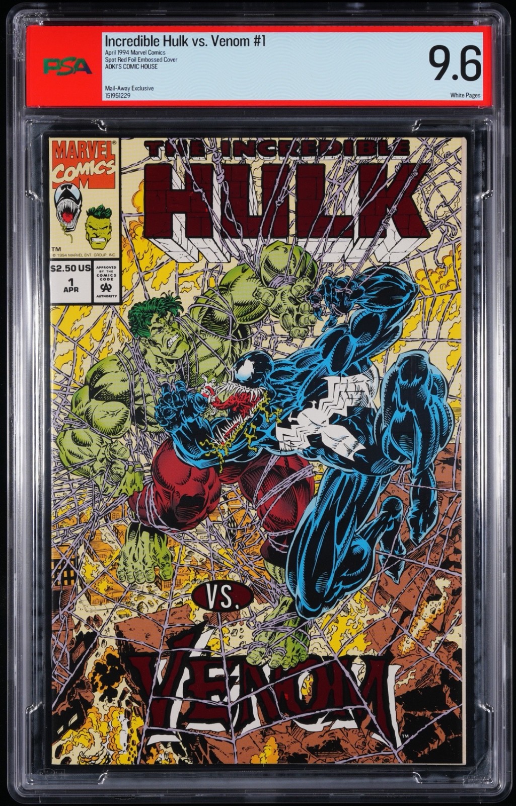 Incredible Hulk vs Venom 1 PSA 9.6 Mail-Away Exclusive 1994 (Aoki's Comic House)