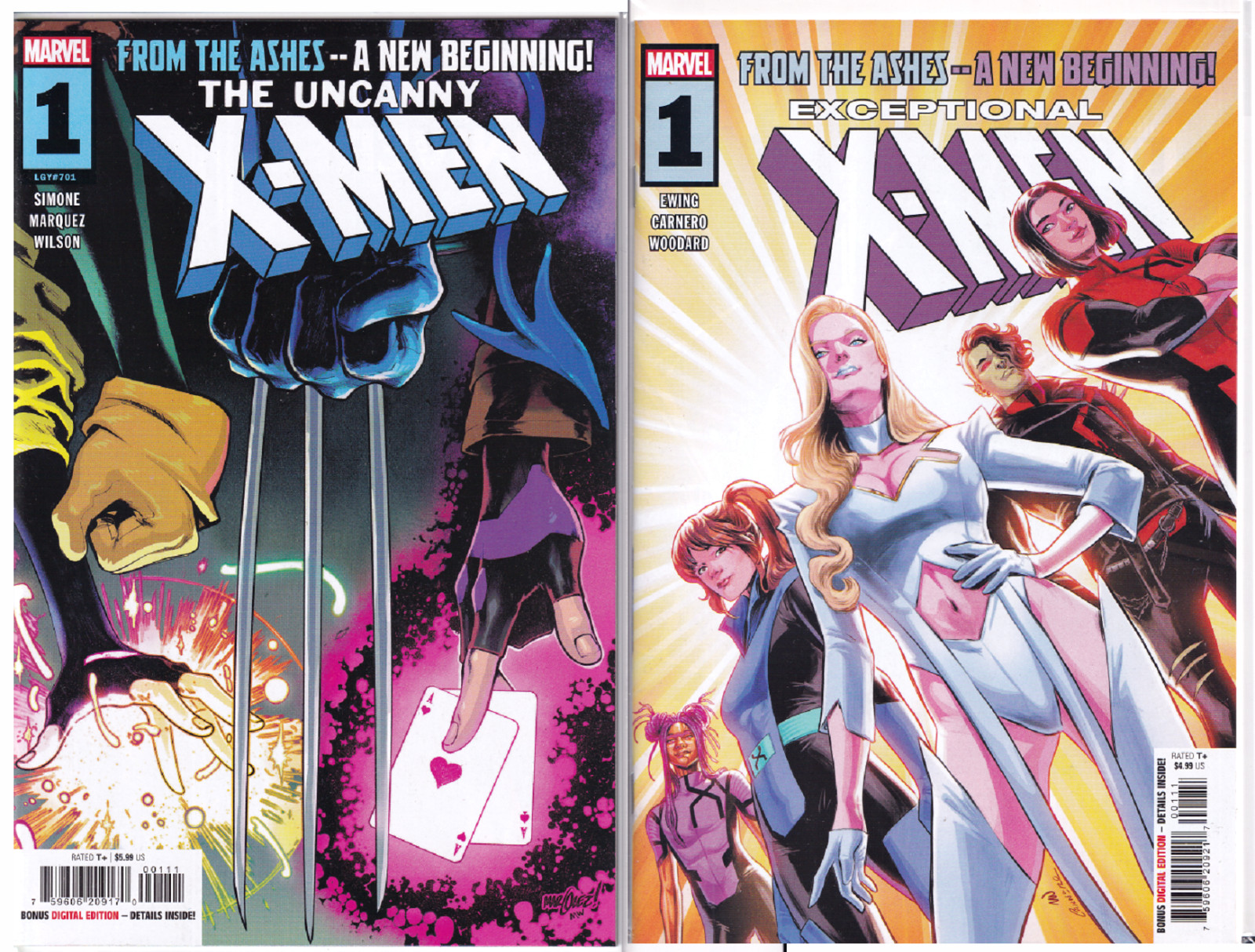 UNCANNY X-MEN #1 & Exceptional X-MEN #1 Cover A 2PACK Marvel  2024 NM