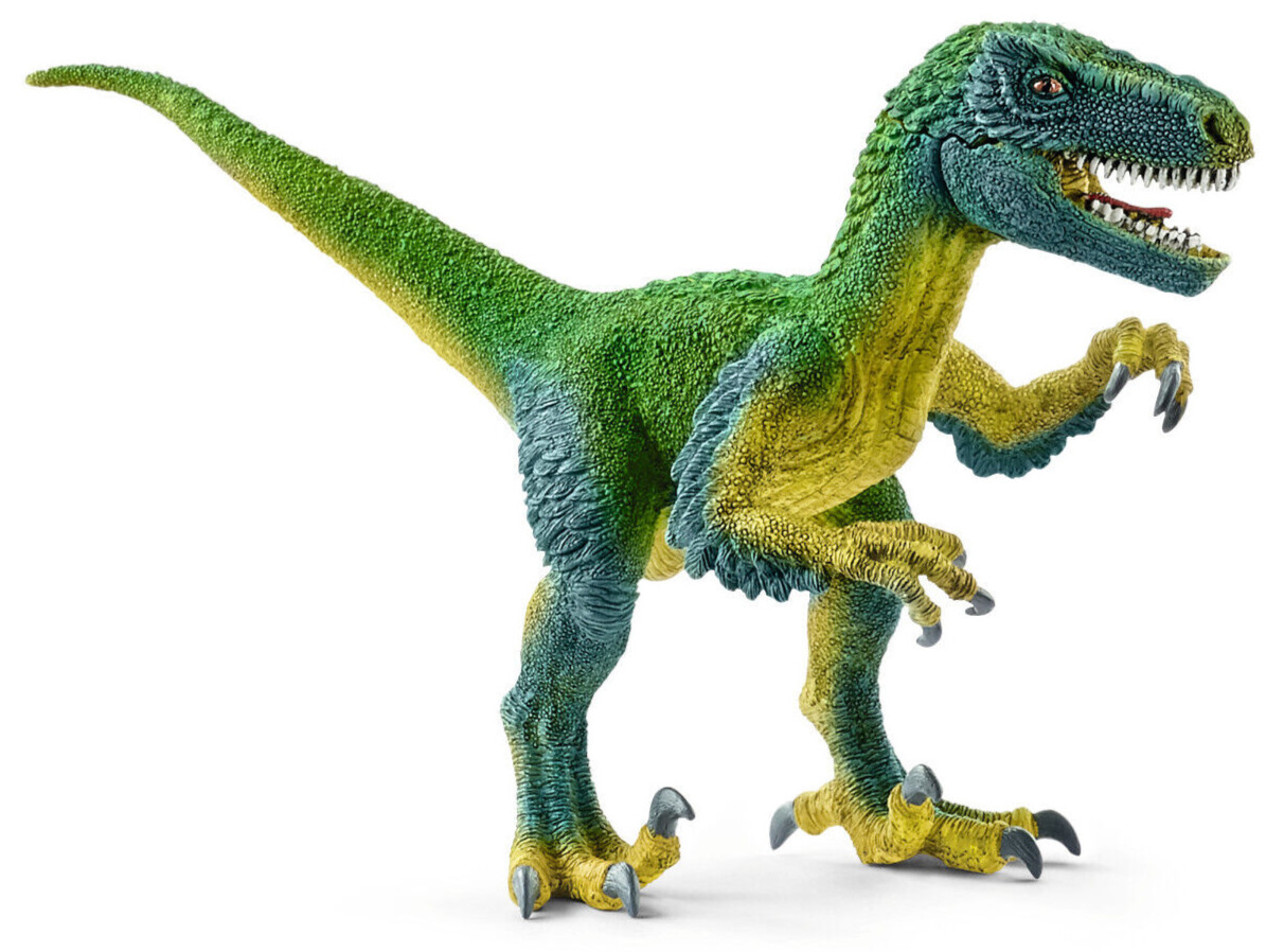 Schleich dinosauro Velociraptor 14585 confezione originale con bandierina tag A.S.S NUOVO