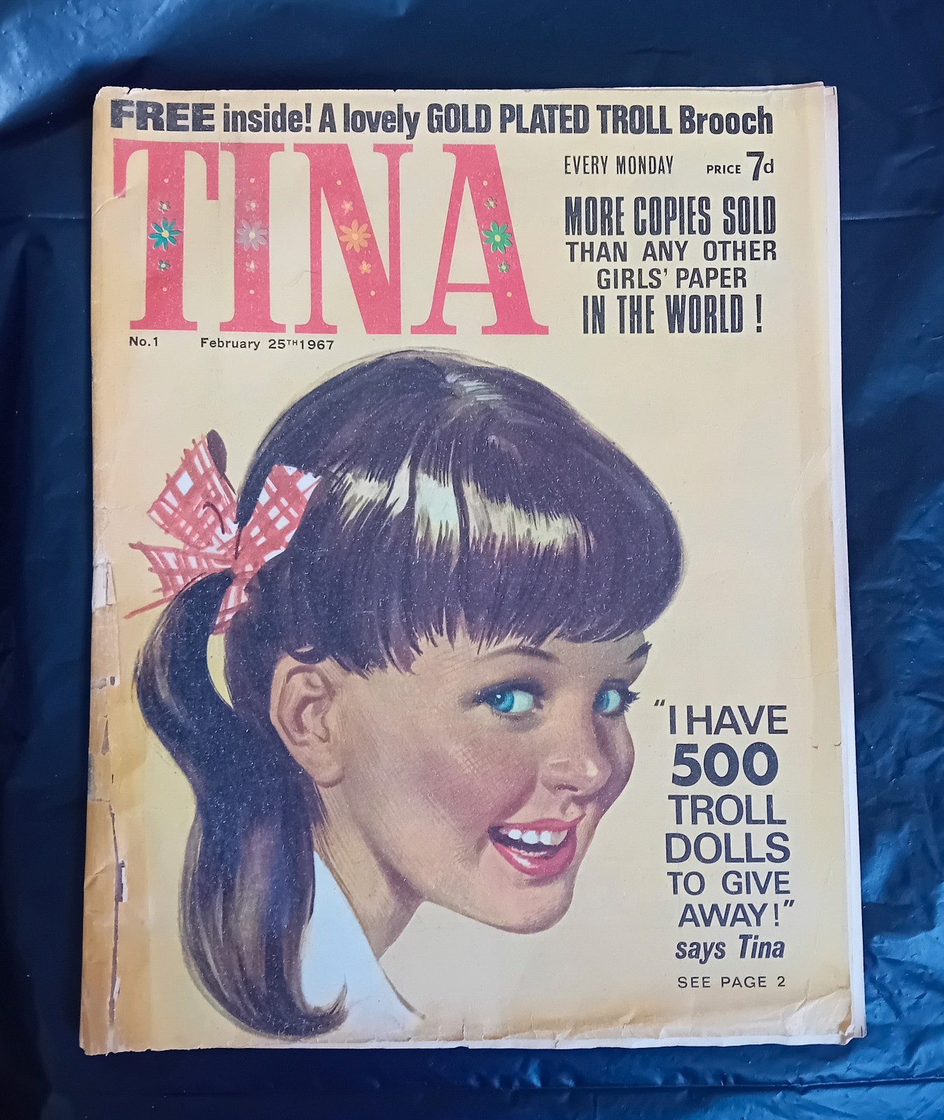 TINA comic #1 (25/02/1967). Jane Bond/Trolls/Black Beauty. FR/GD (taped covers)