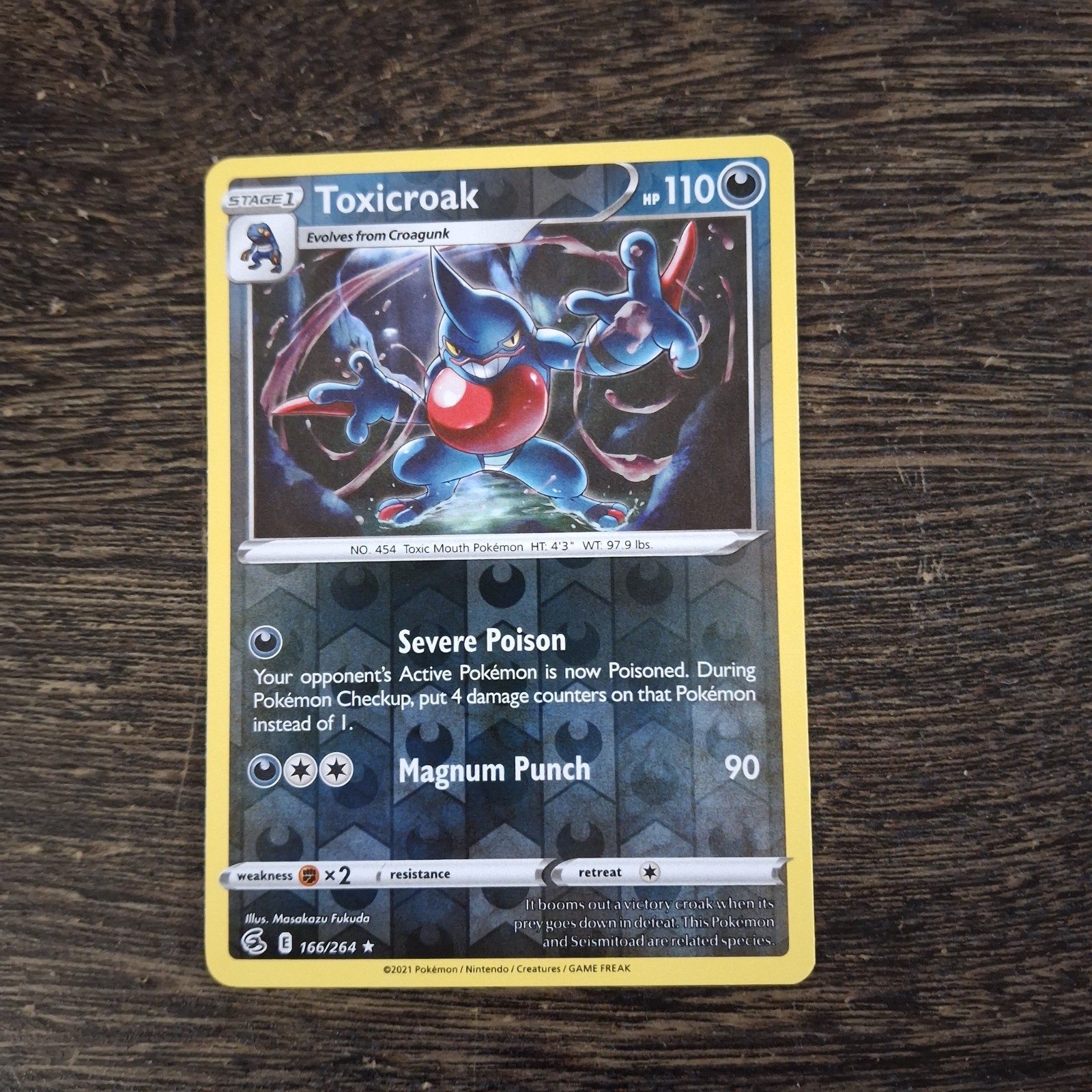 Toxicroak 166/264 Raro Fusion Strike Pokemon Reverse Holo LP