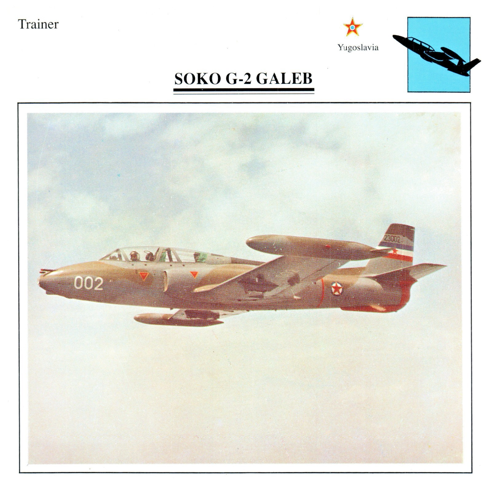 SOKO G-2 GALEB Edito service Military Aircraft Card Yugoslavia