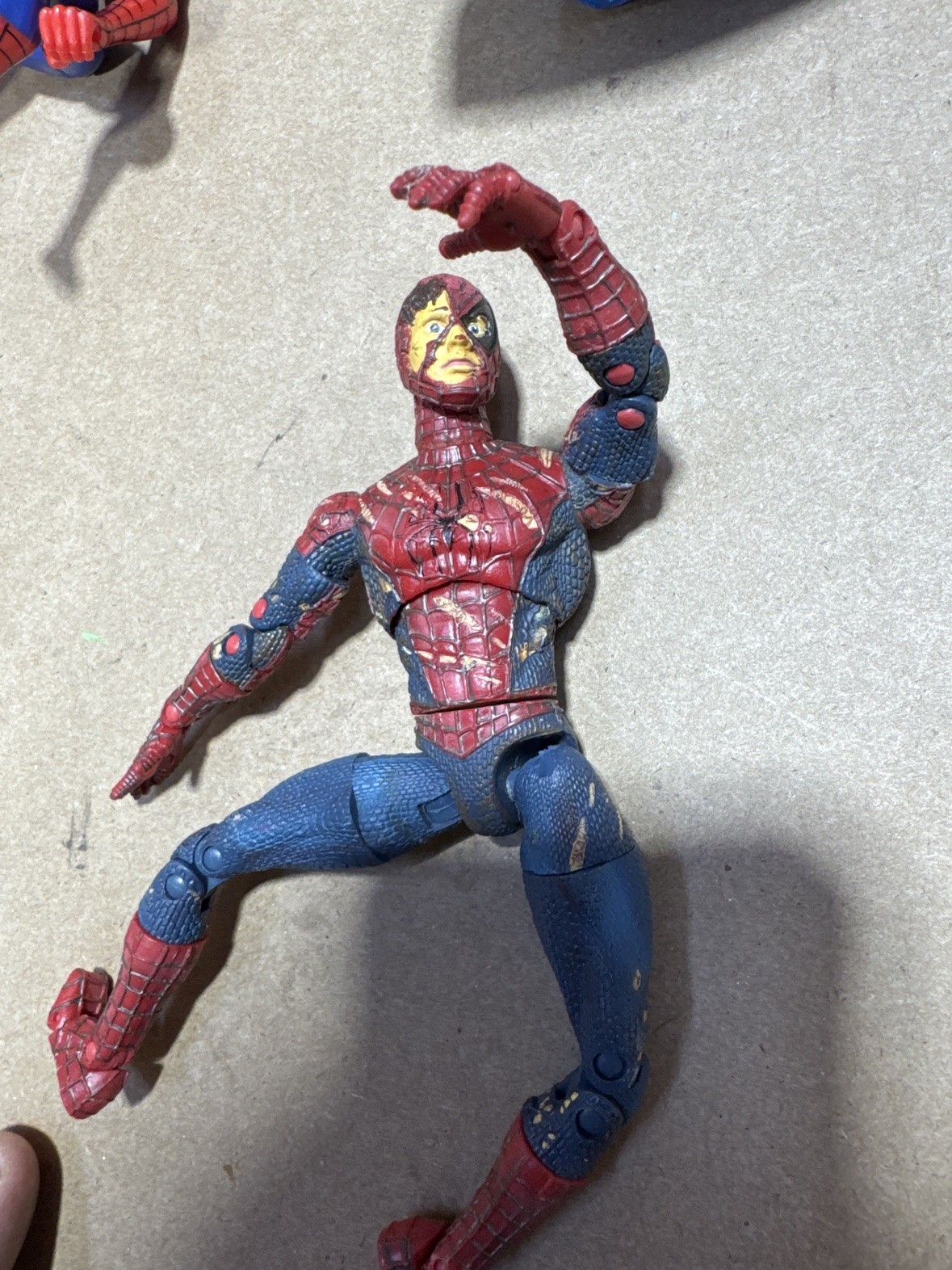 Toy Biz 2002 Battle Ravaged Spider-Man Movie Figure Maschera Strappata Pesante Usura