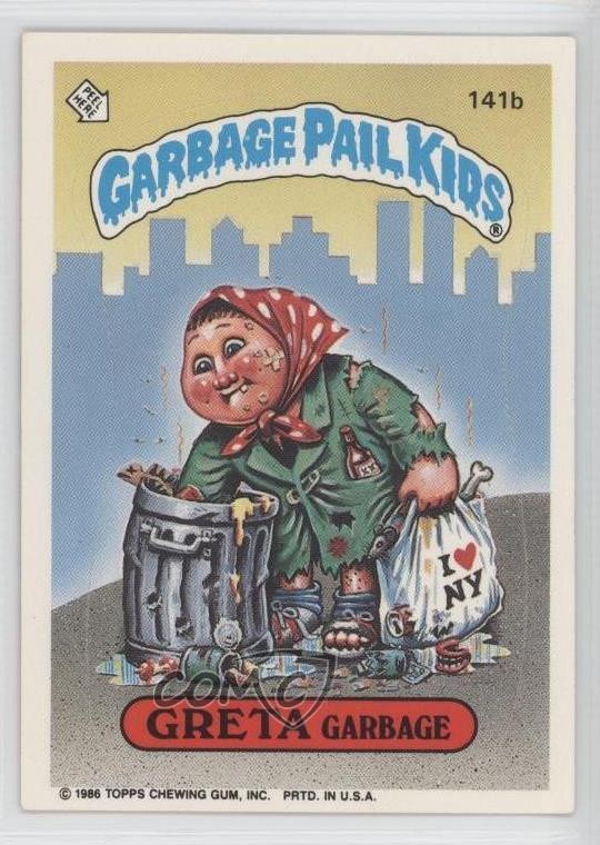 1986 Topps Garbage Pail Kids Series 4 Greta Garbage #141b 1s7