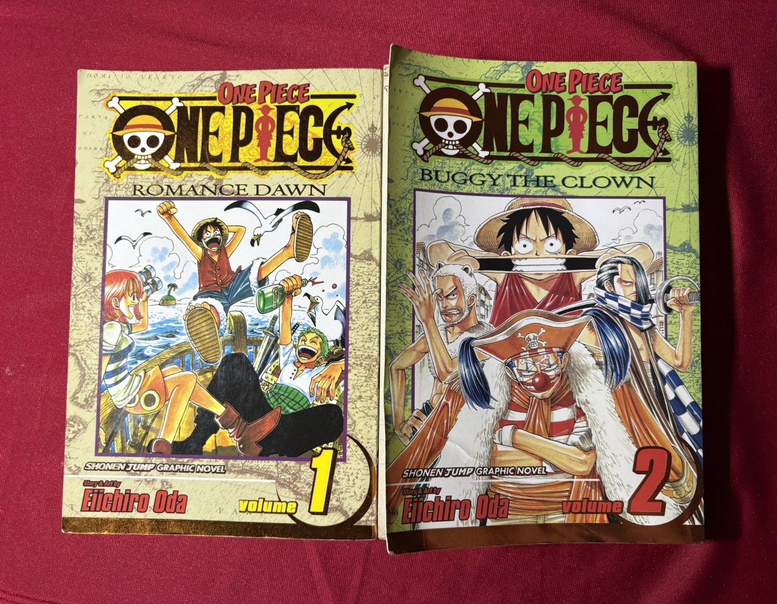 One Piece, Vol 1 (2a stampa) + Vol 2 (1a stampa), Eiichiro Oda, manga inglese