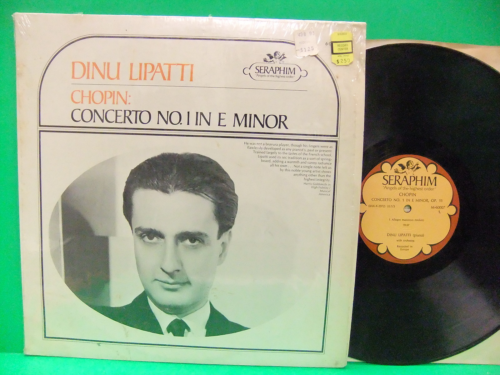 Chopin Concerto No. 1 in E Minor Dinu Lipatti 70's Record NM Seraphim M 6007