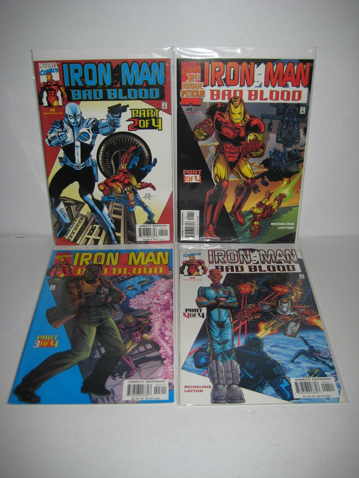 Iron Man: Bad Blood #1-4 set completo (1999) mini-serie Marvel Comics
