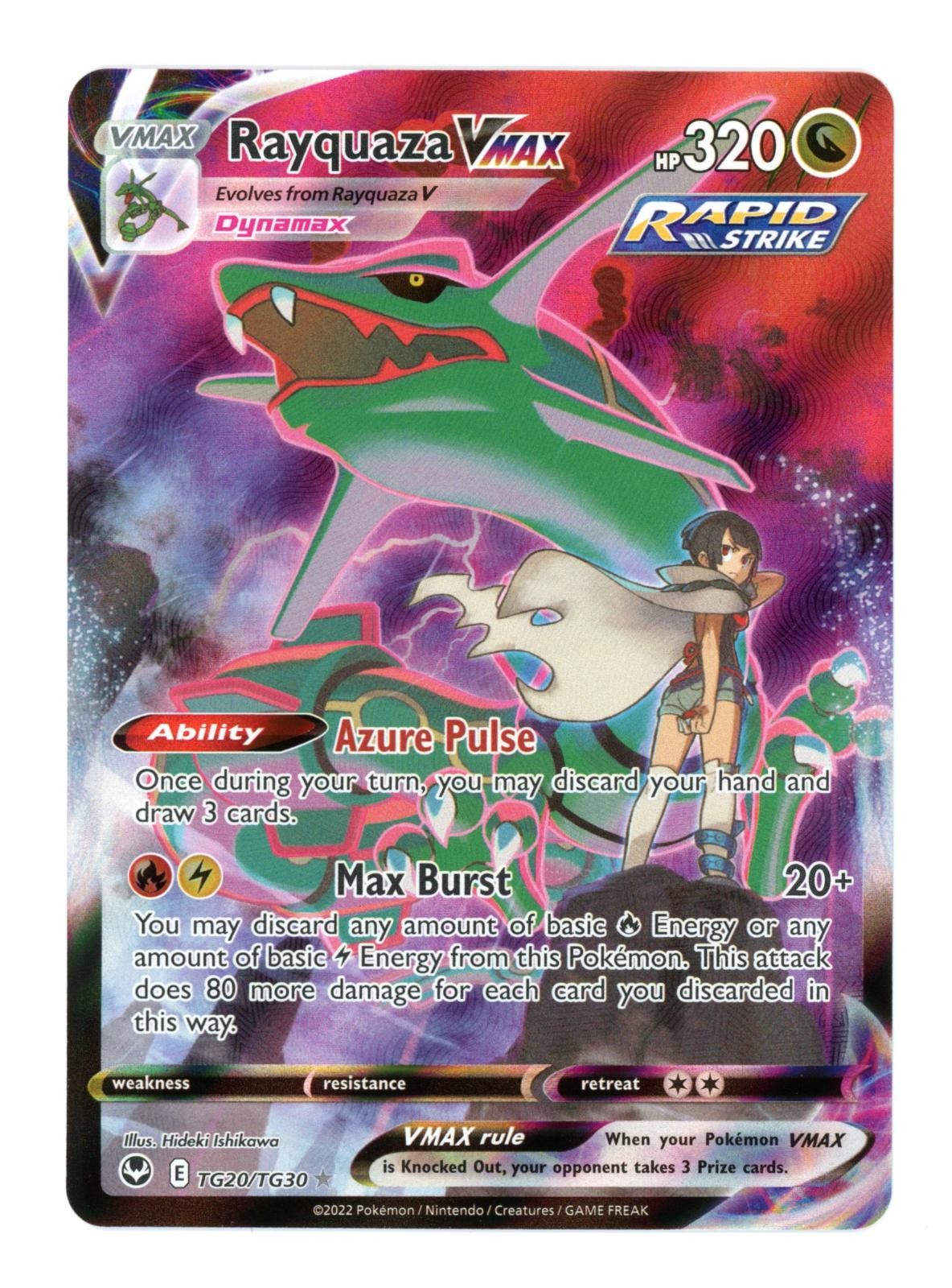 Rayquaza VMAX TG20/TG30 Holo VMAX Raro Argento Tempesta Allenatore Galleria Pokemon quasi nuovo