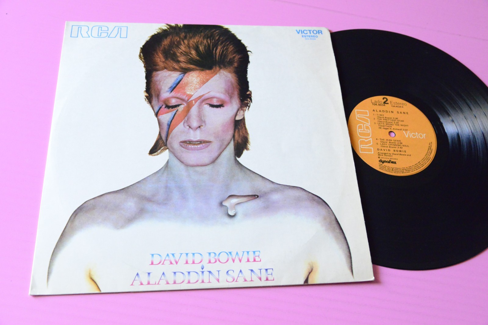 DAVID BOWIE LP ALADDIN SANE ORIGINALE BRASILE 1973 EX LAMINATED COVER