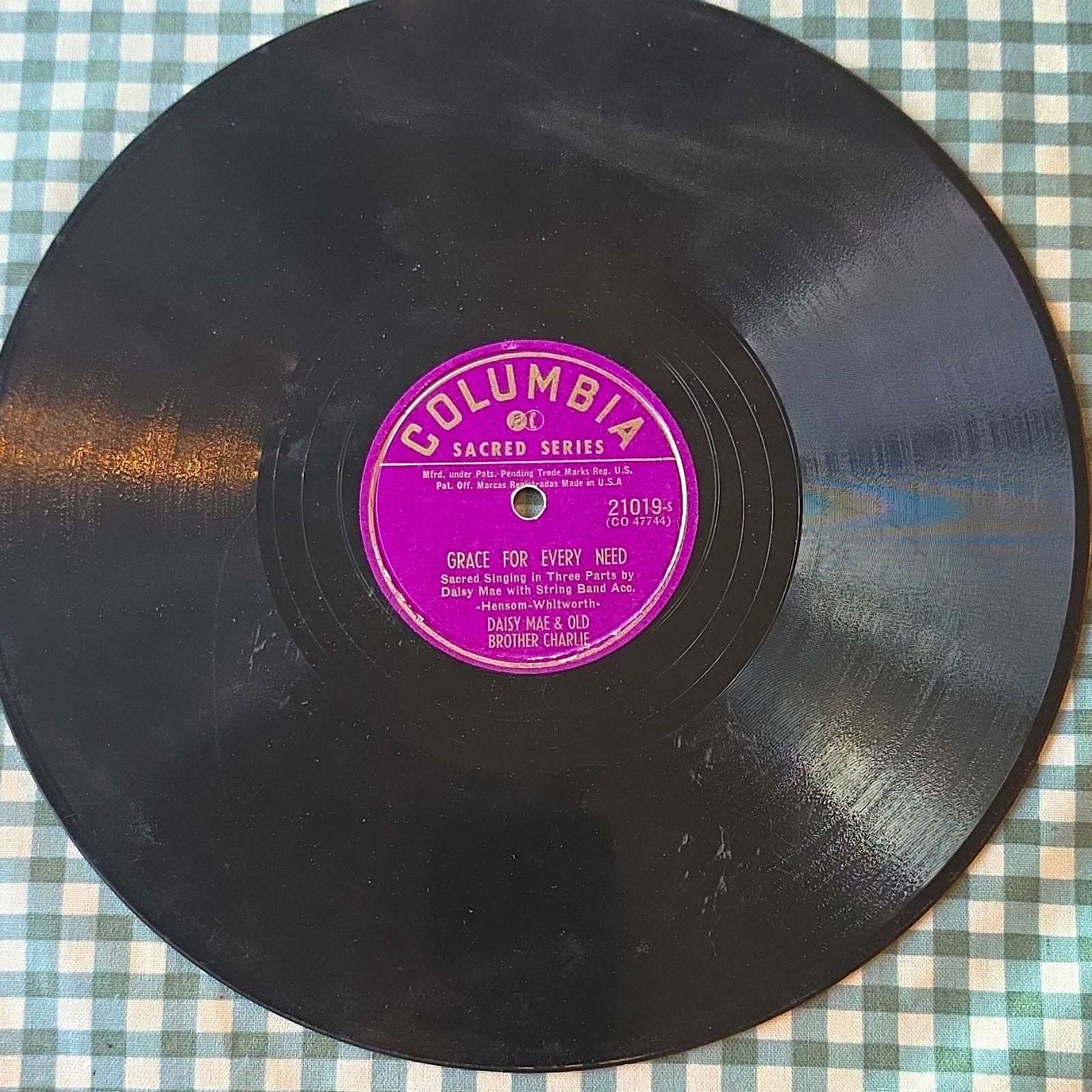 Columbia Daisy Mae & Old Brother Charlie Grace For Every Need Record 21019-S