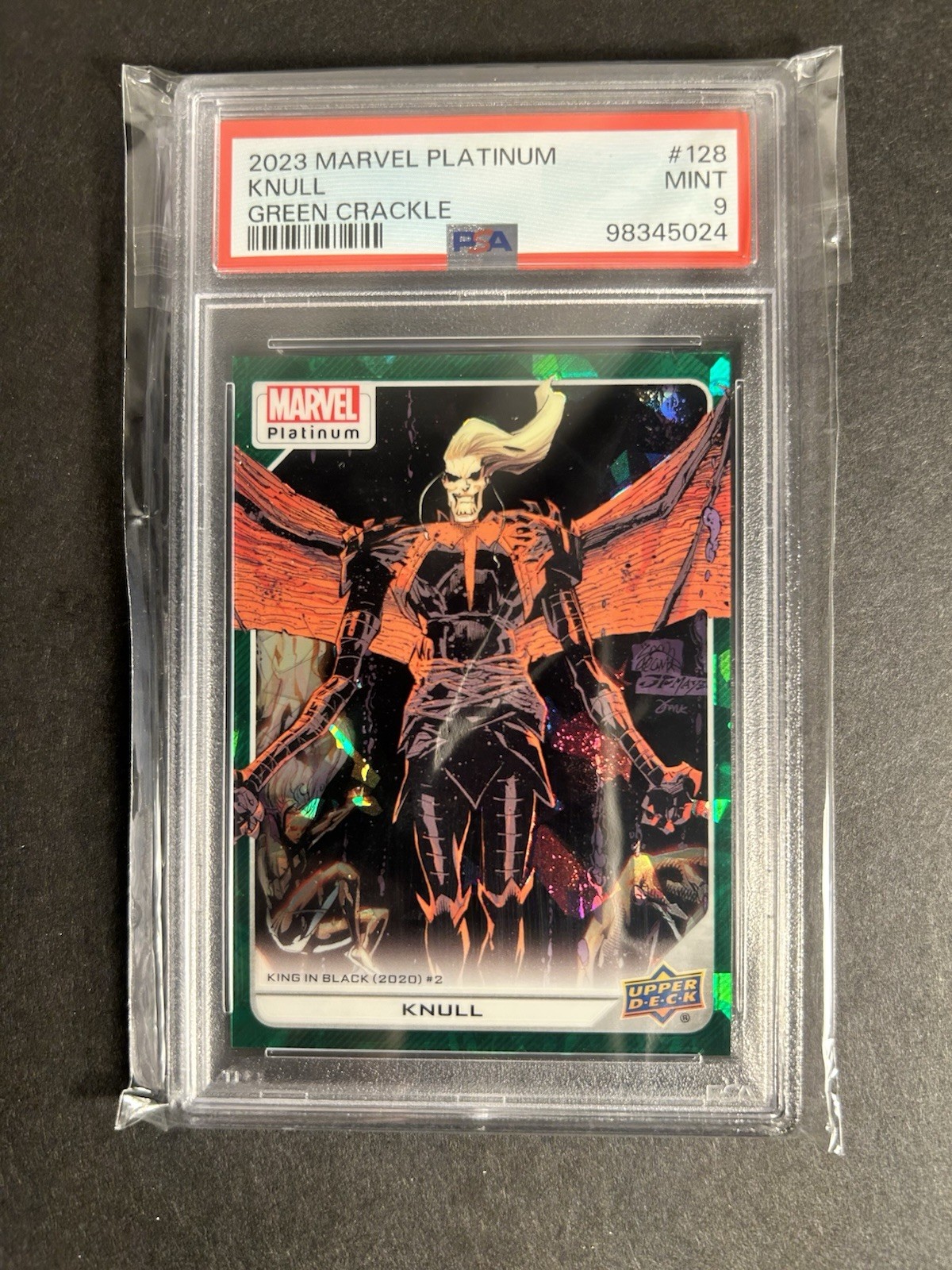 2023 Marvel Platinum Knull Green Crackle /99 PSA 9