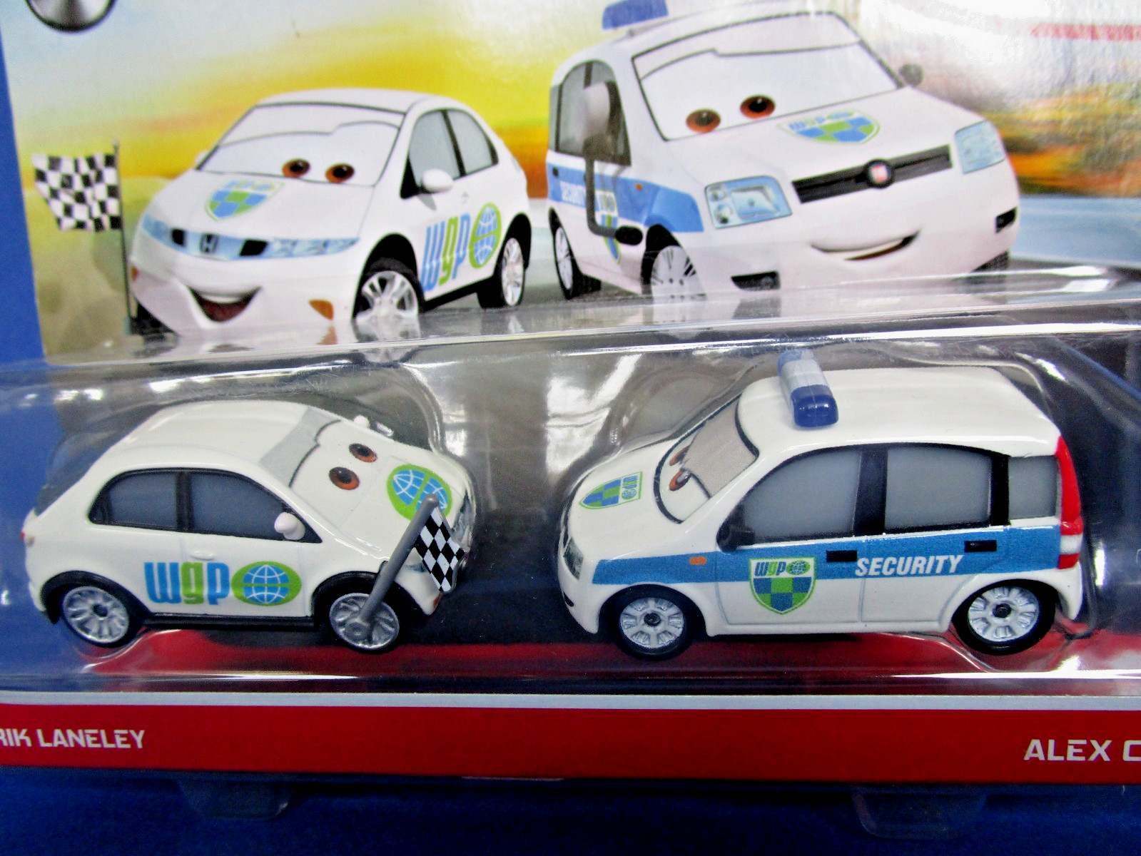 Disney Pixar Cars Alex Carvill e Erik Laneley Diecast confezione da 2 auto