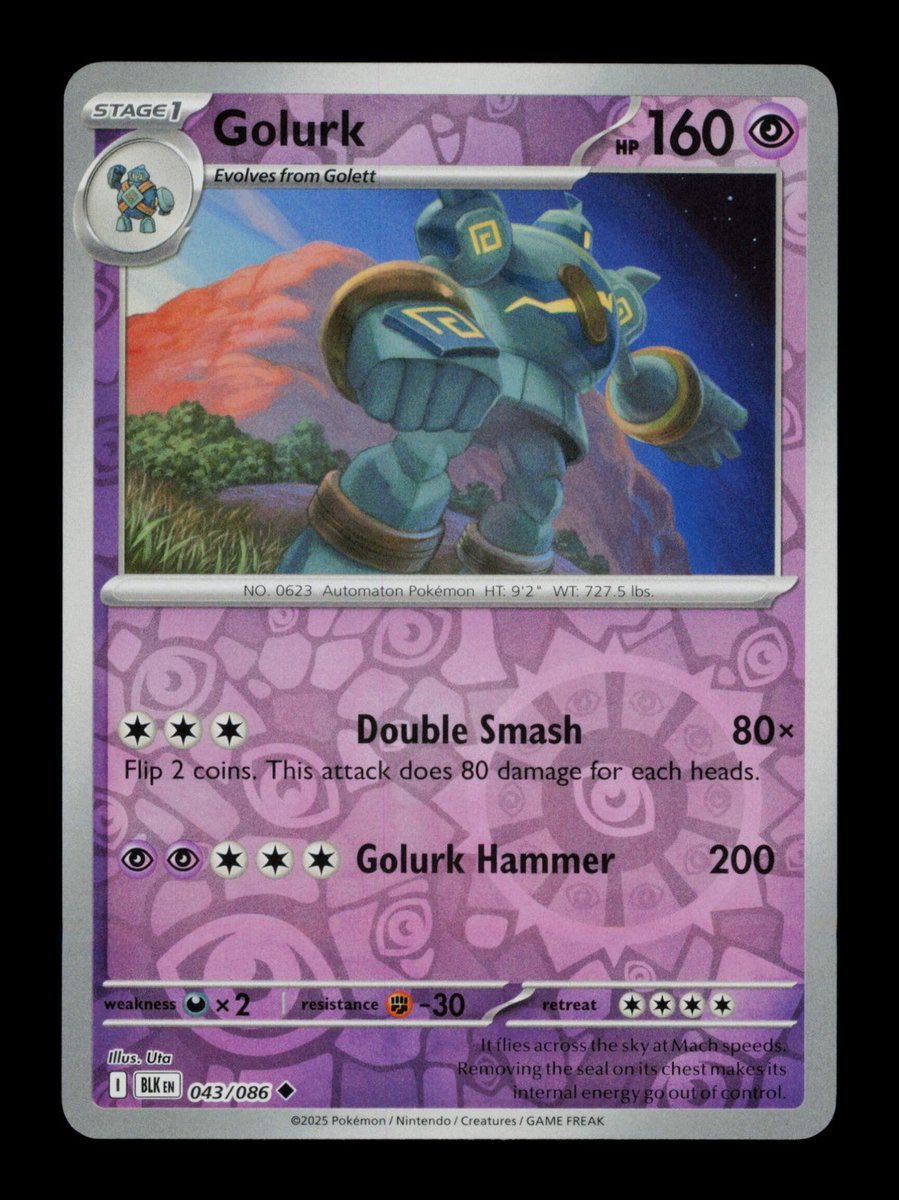 Golurk 043/086 Bullone Nero Holo Pokemon TCG