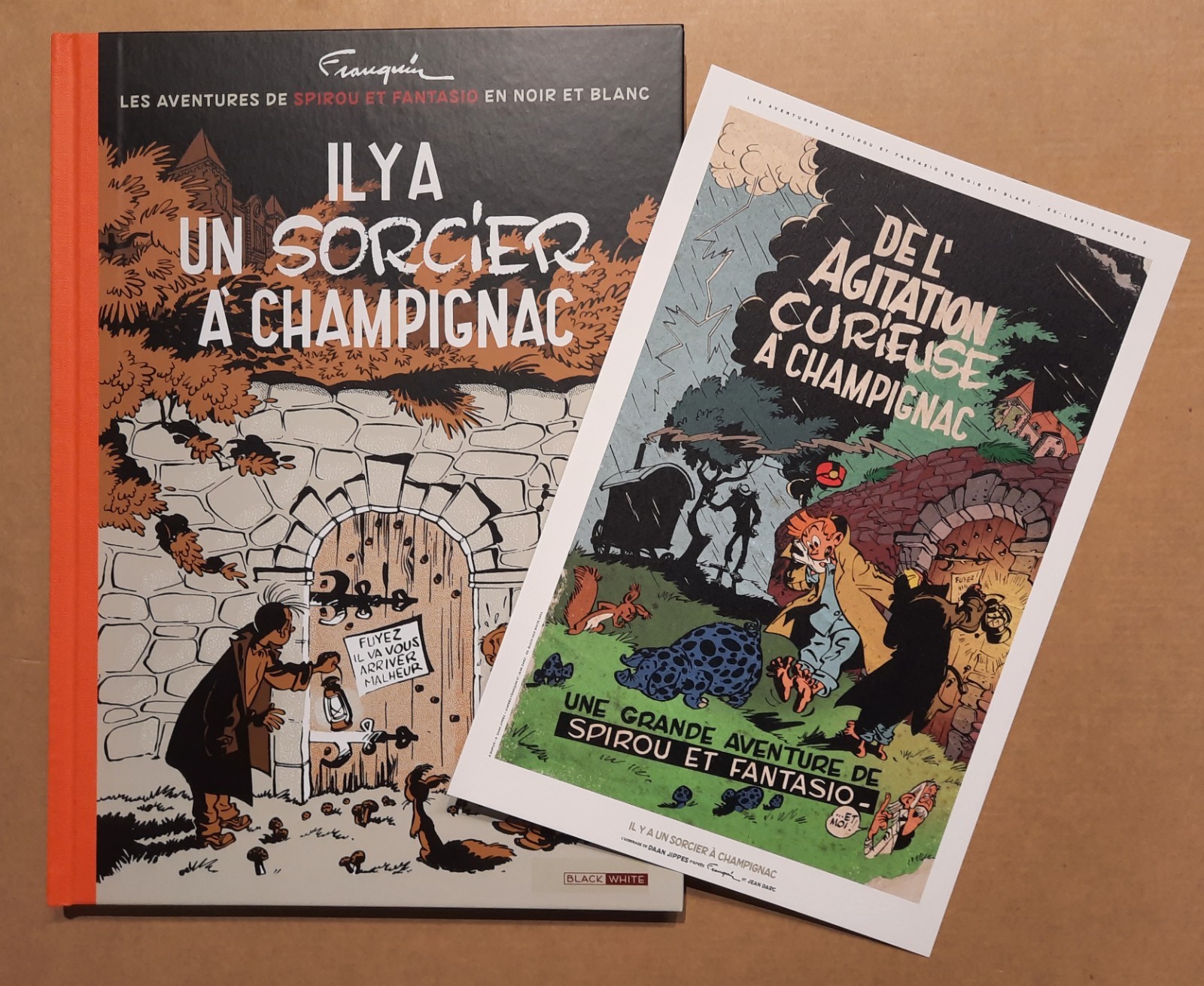 SPIROU sorcier à Champignac BLACK & WHITE TL 1500 ex EO NEUF + ex-libris timbre