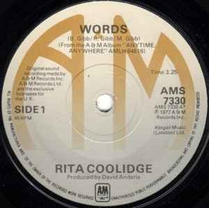 Rita Coolidge - Words, 7", (Vinyl)
