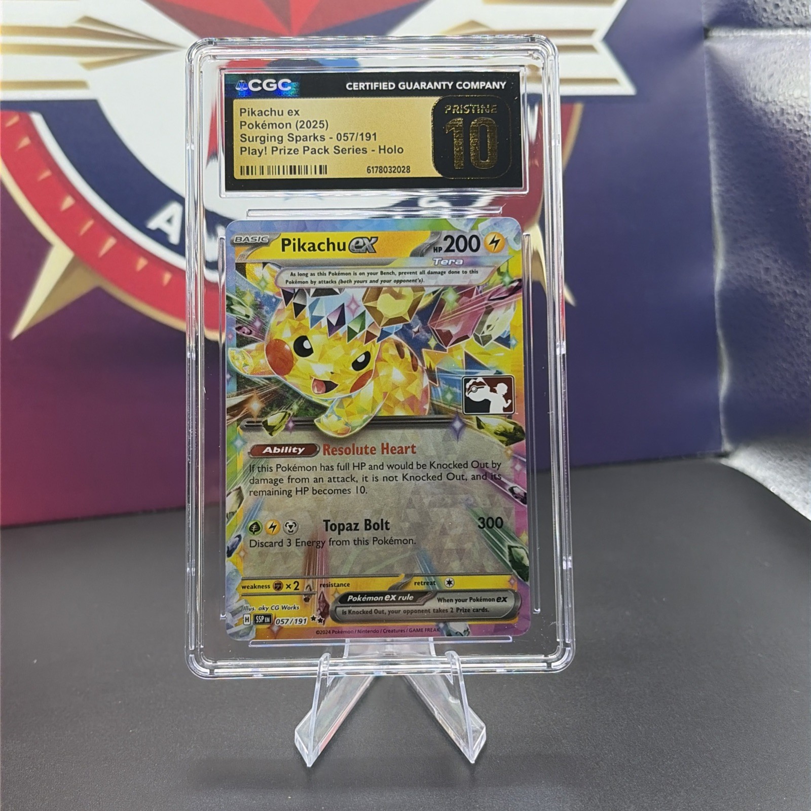 Pikachu ex 057/191 Confezione Premio Serie Carte Holo PSA CGC 10 Pristine