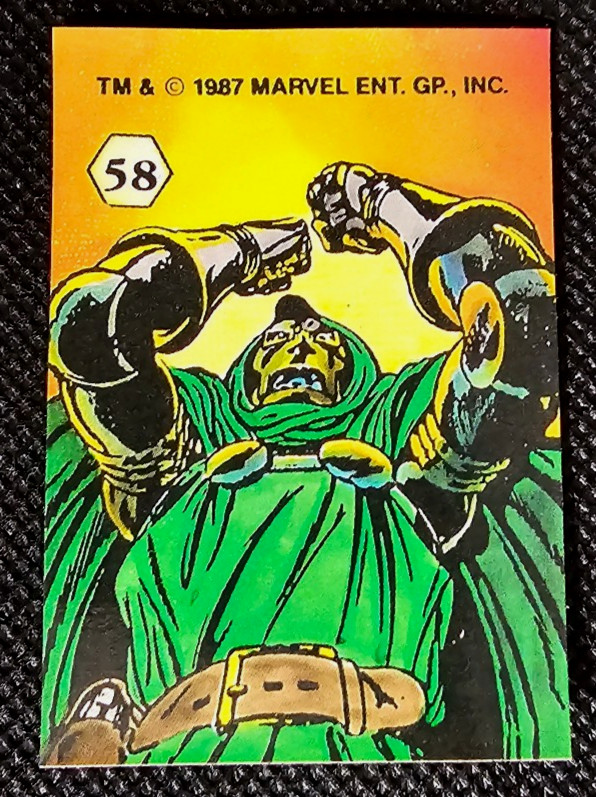 1987 COMIC IMAGES MARVEL MAGIC MOMENT STICKER #58 DOCTOR DOOM * RARO *