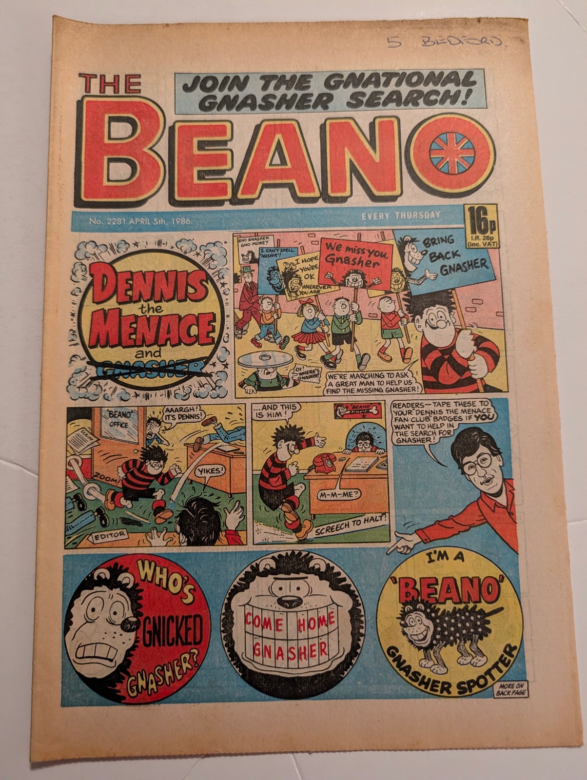 Beano Comic No 2281, April 5th 1986.