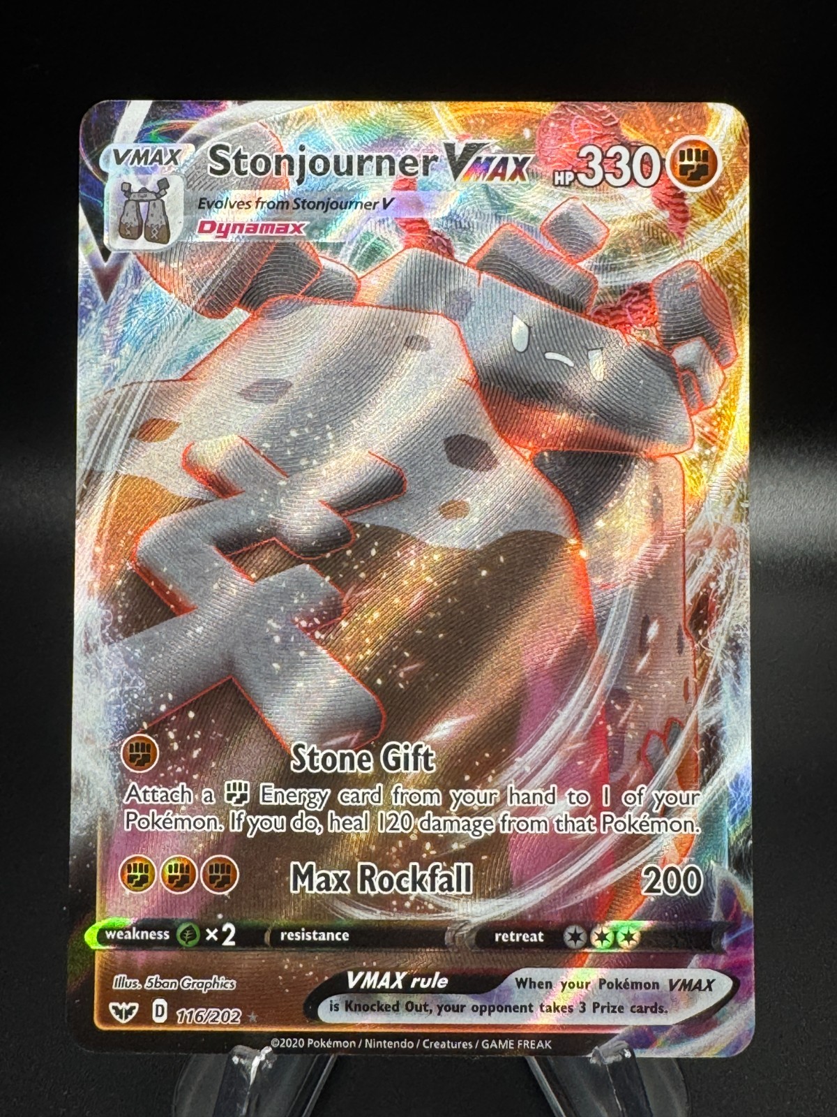 Pokemon Set Base Scudo Spada STONJOURNER VMAX Ultra Raro #116/202