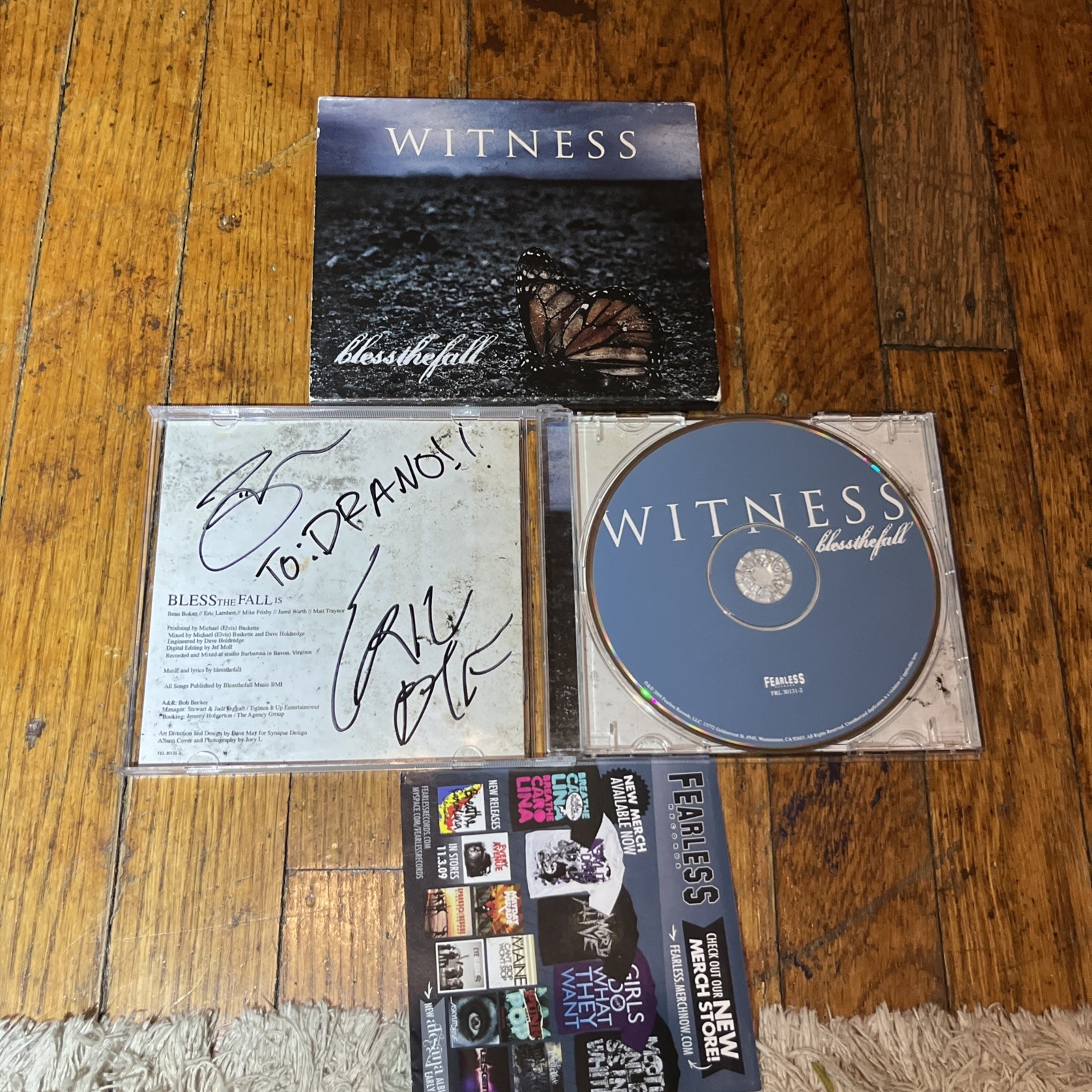 Blessthefall - Witness CD W/ Slipcover  *Tested Signed Autographed