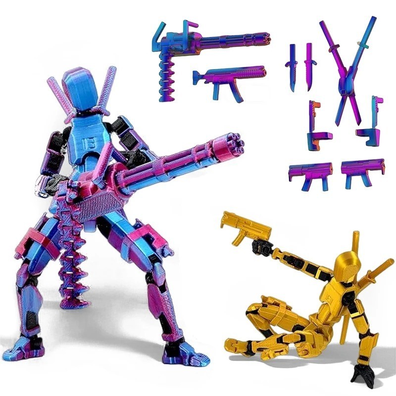 T13 Titan 13 Robot Action Figure Stampato in 3D Poseable Fidget Giocattolo da Collezione