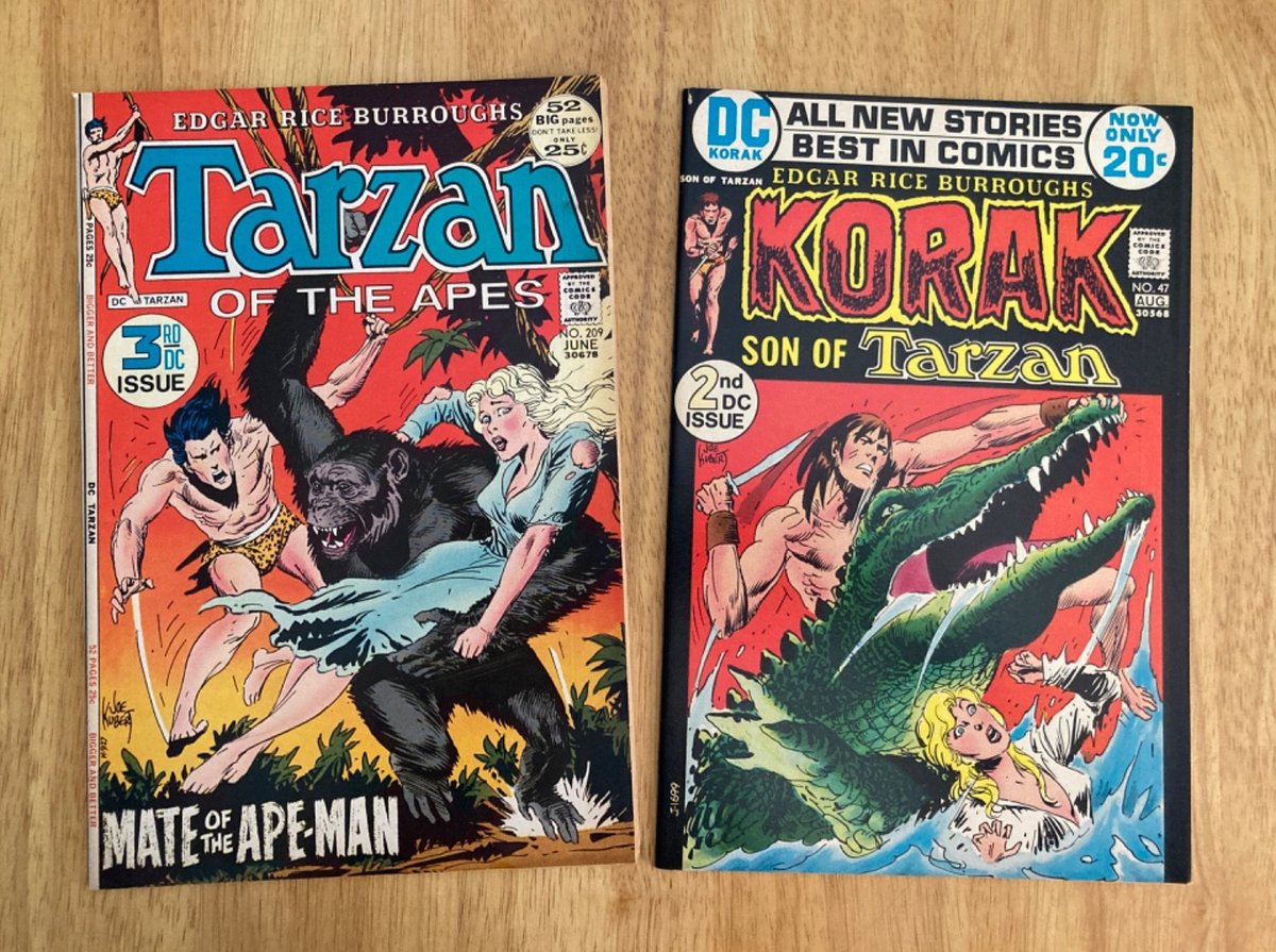 Lotto di *2* DC TARZAN! #209 (#3) + KORAK #47 (#2) *Kubert! Bellezze VF/NM!*