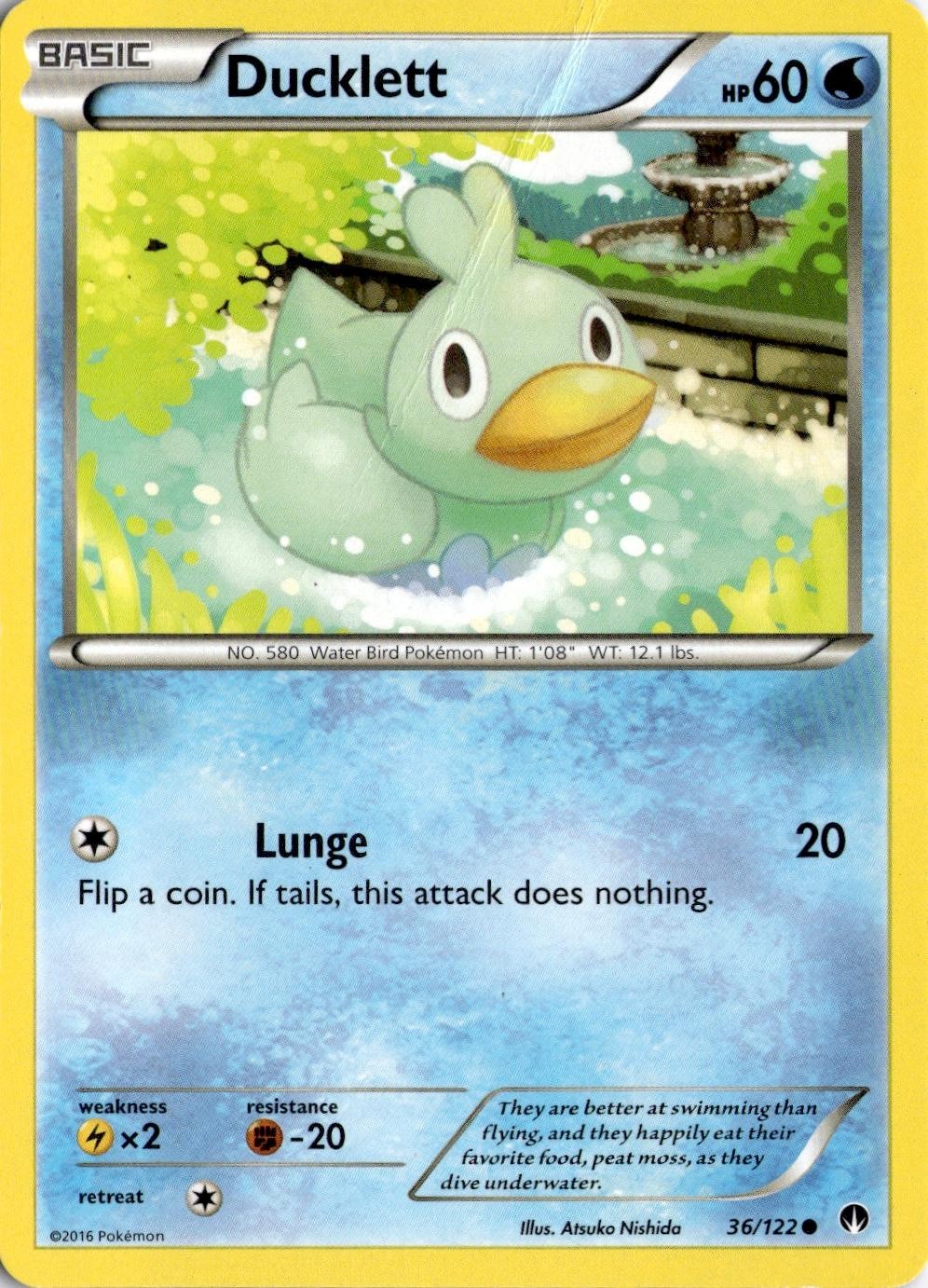 Ducklett 36/122 Pokemon comune punto di rottura danneggiato