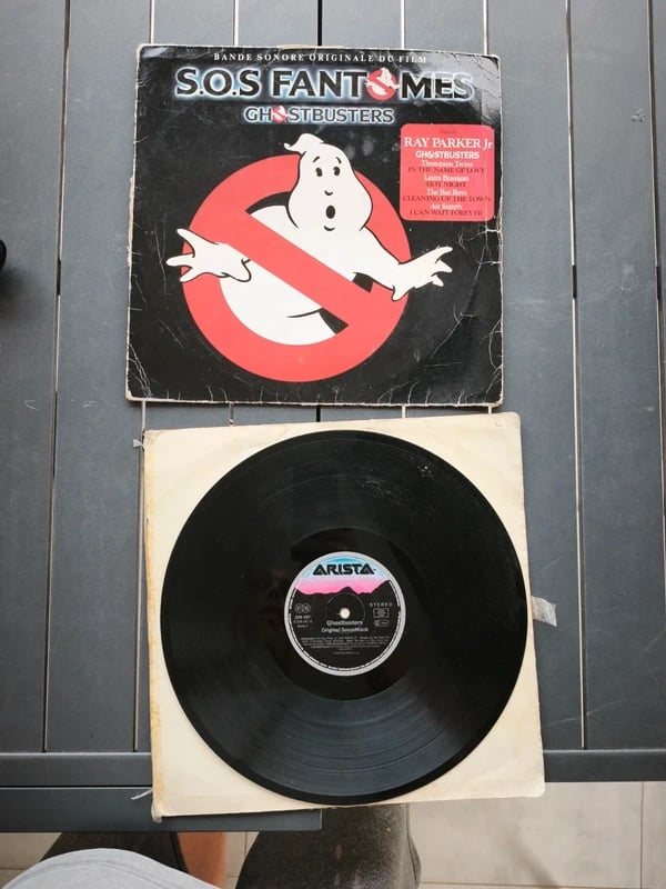 Vinyle 33T S.O.S Fantômes / Ghostbusters – BOF Originale 1984 (Arista, Ray Parker Jr.) carton A7