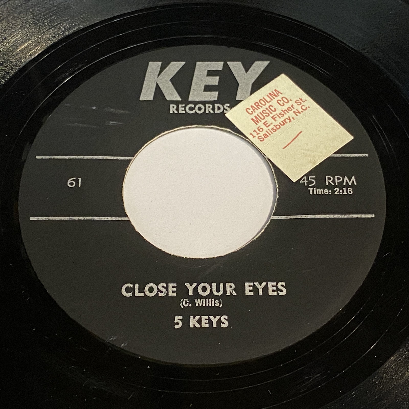 5 Keys: Close Your Eyes / Wisdom Of A Fool 45 - Key