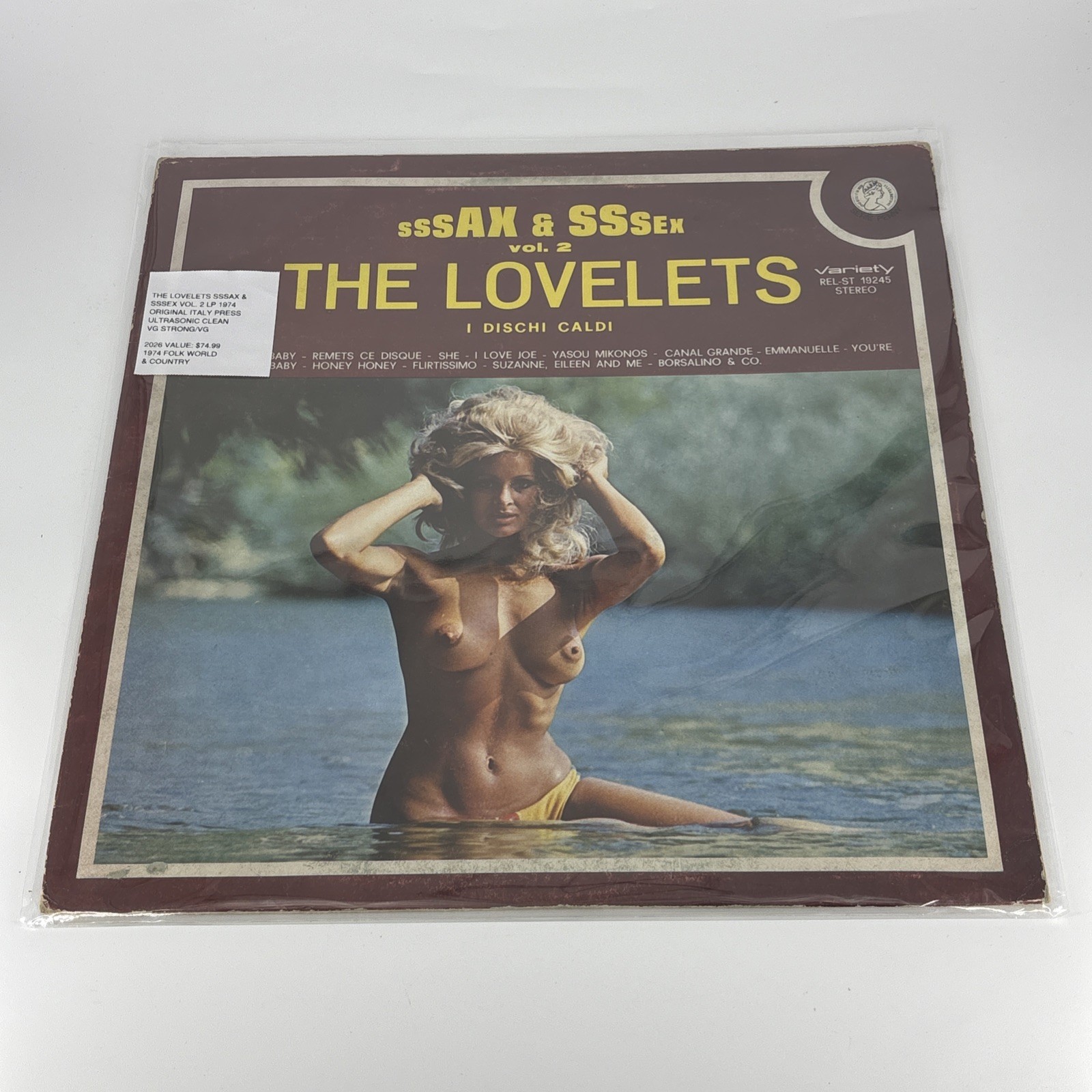 The Lovelets Sssax & Sssex Vol. 2 Lp 1974 Italy Ultrasonic Clean VG STRONG/VG