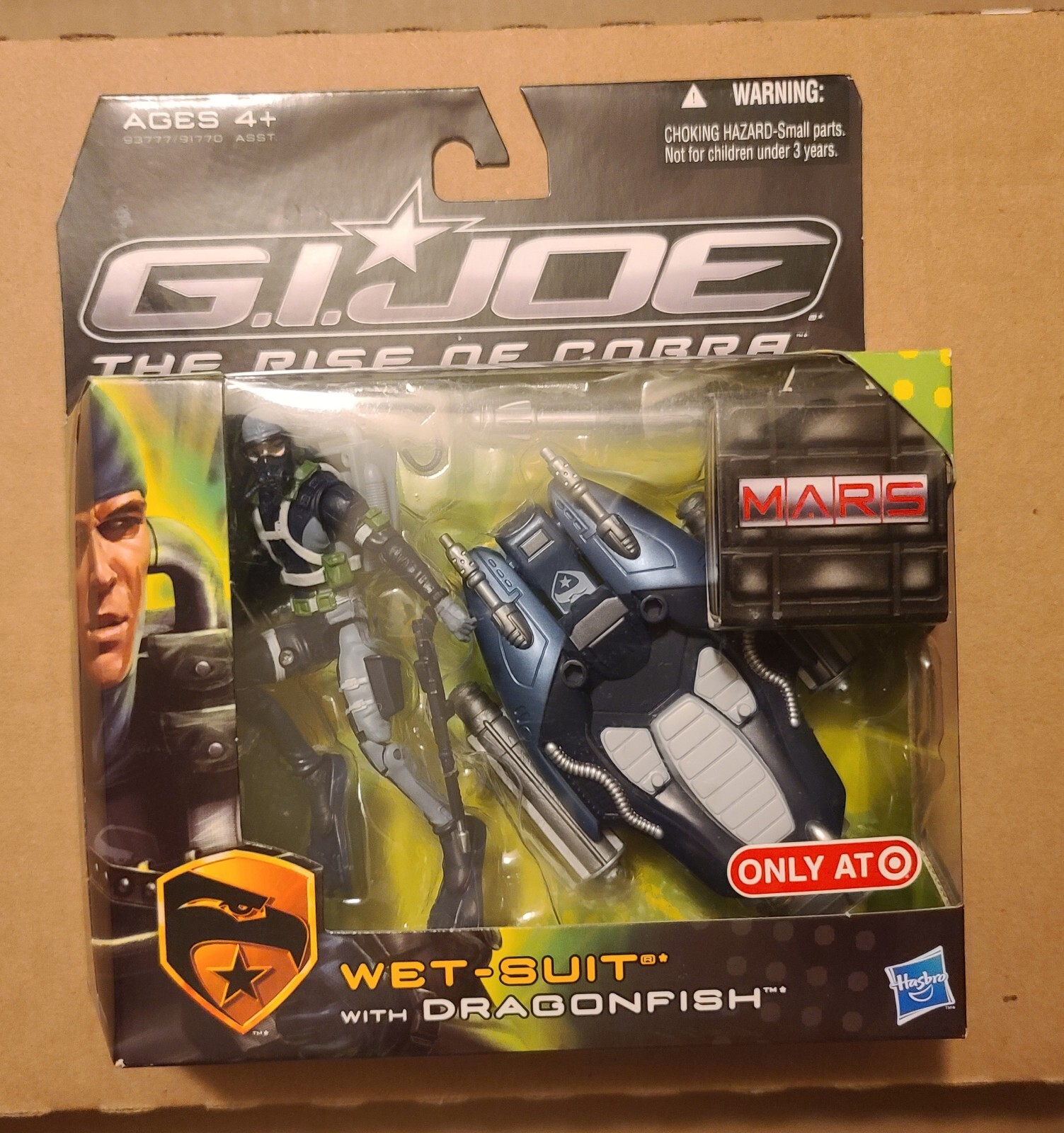 G.I. Joe The Rise Of Cobra, muta bagnata con pesce drago, nuova; esclusiva bersaglio