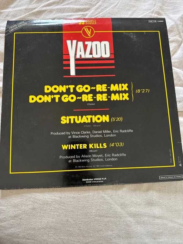 Yazoo. - don’t go remix. 33 simple single