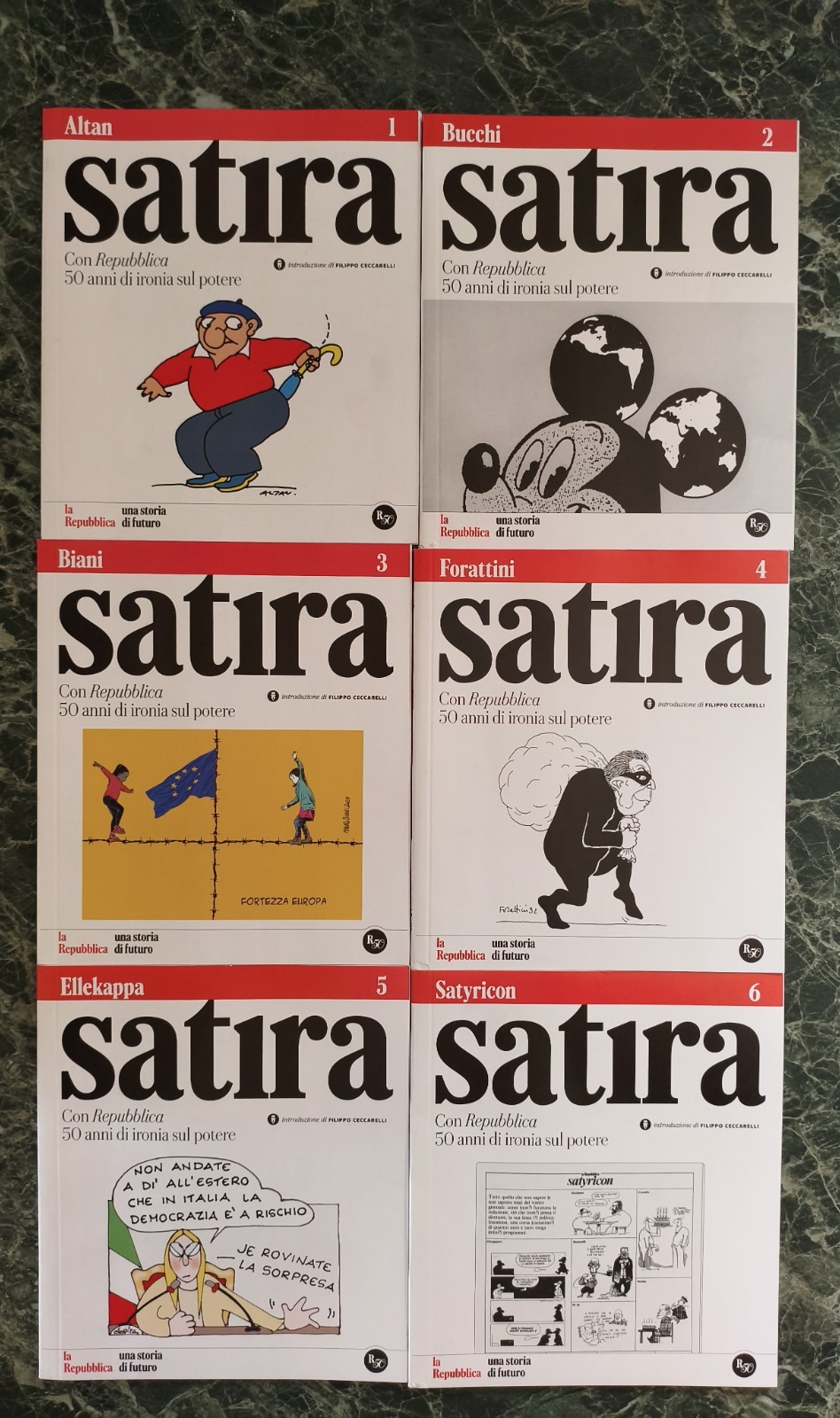 50 anni di SATIRA  | 6 Volumi serie COMPLETA | LA REPUBBLICA