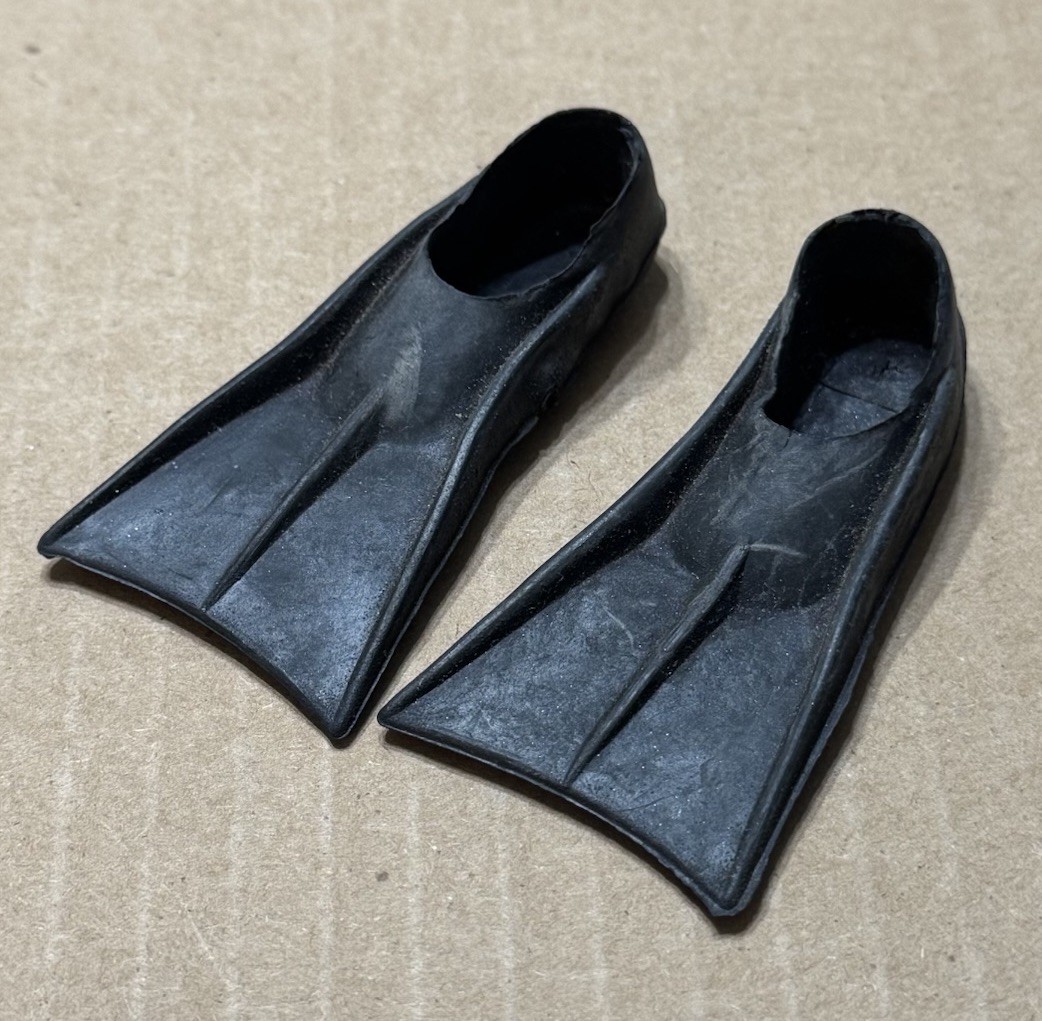 VTG Hasbro GI Joe Black Scuba Water Fins Accessories Pair Action Sailor 12" #1