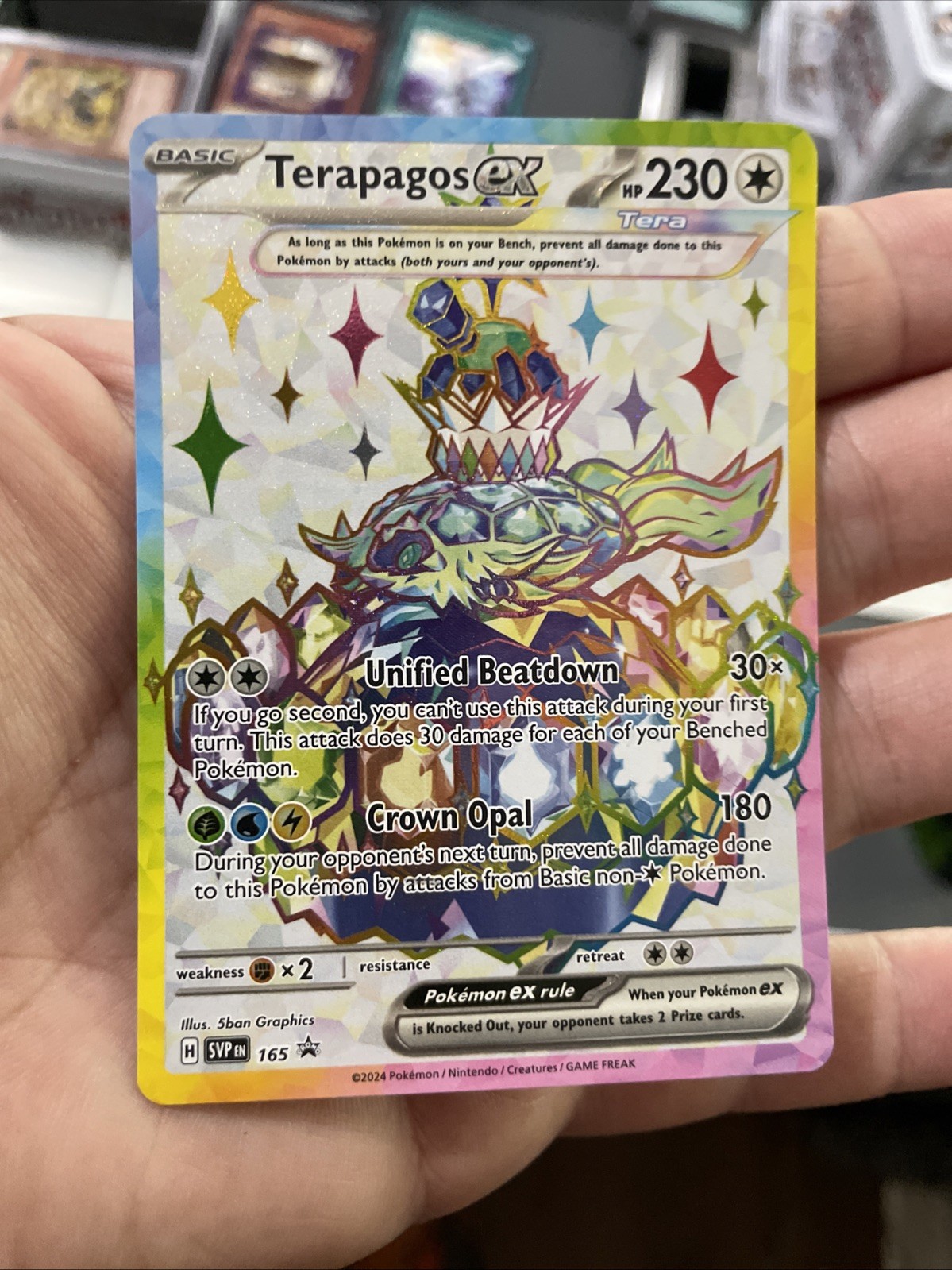 Terapagos EX Black Star Promo #165 HOLO quasi come nuovo! SPEDIZIONE GRATUITA! +Carte bonus!