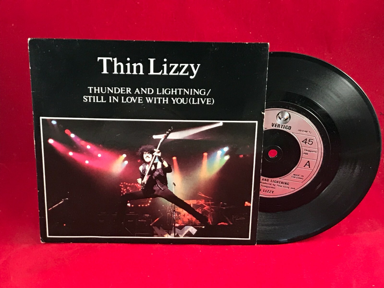 THIN LIZZY Thunder And Lightning 1983 UK 7" vinyl single vertigo record J