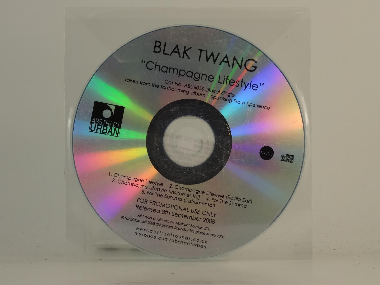 BLAK TWANG CHAMPAGNE LIFESTYLE (H1) 5 Track Promo CD Single including Plastic Sl