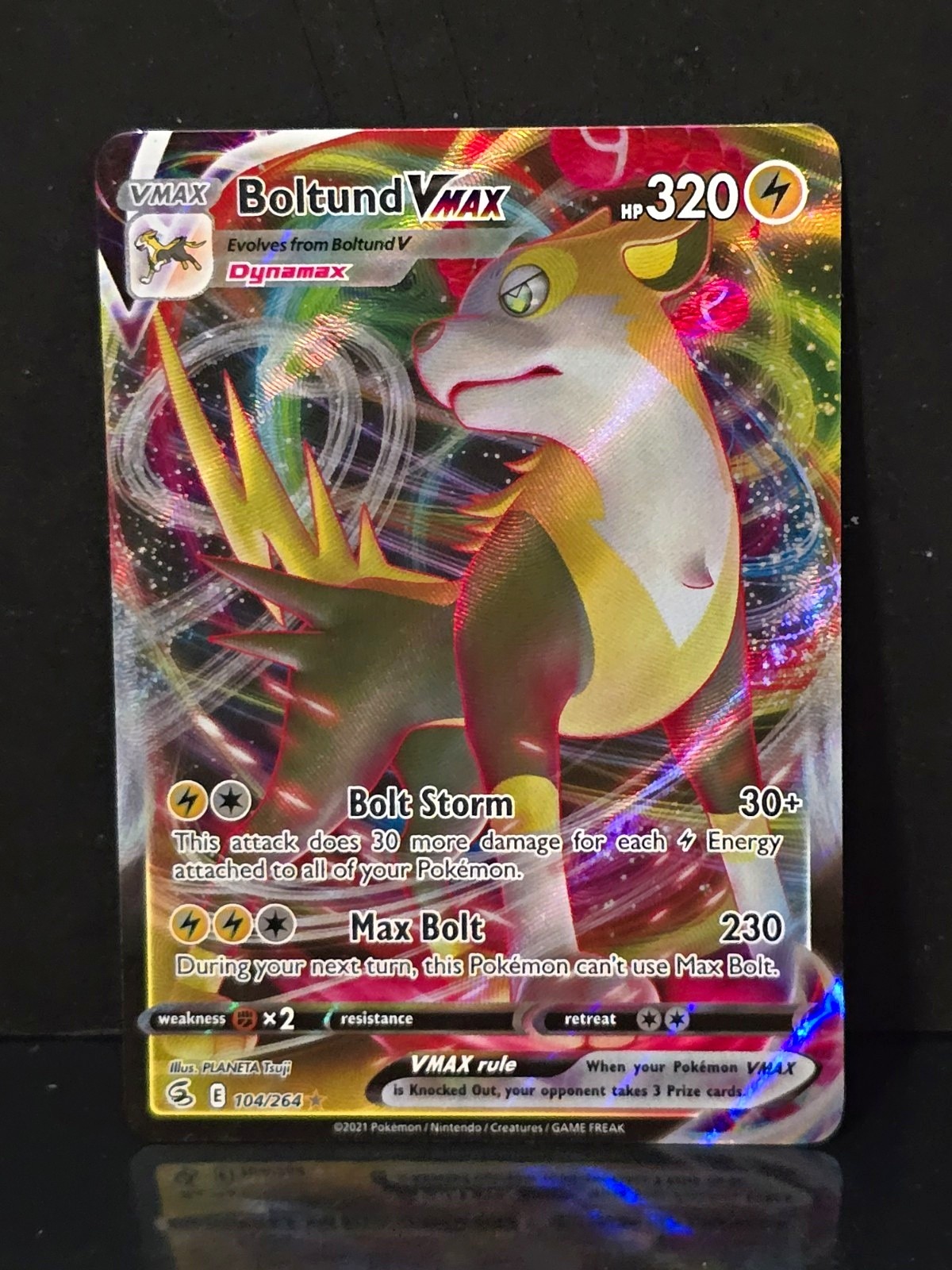 Nintendo Boltund VMAX 104/264 Fusion Strike Ultra Rare Holo English 2021 HP320
