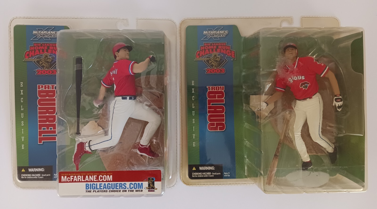 2 MLB 2003-Home Run Challange-McFarlanes-Sports Picks Pat Burrell, Troy Glaus