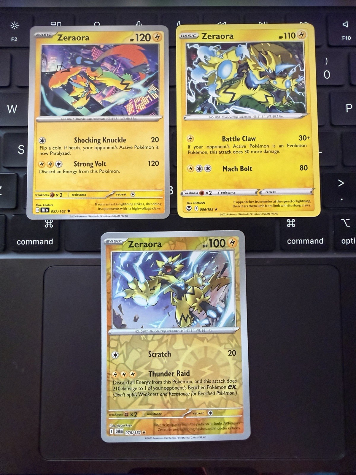 Pokémon TCG Zeraora Card Lot (3) Reverse Holo Regular Various Sets NM