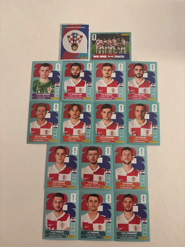 Lot Stickers Panini - Croatie (Coupe du Monde 2026)
