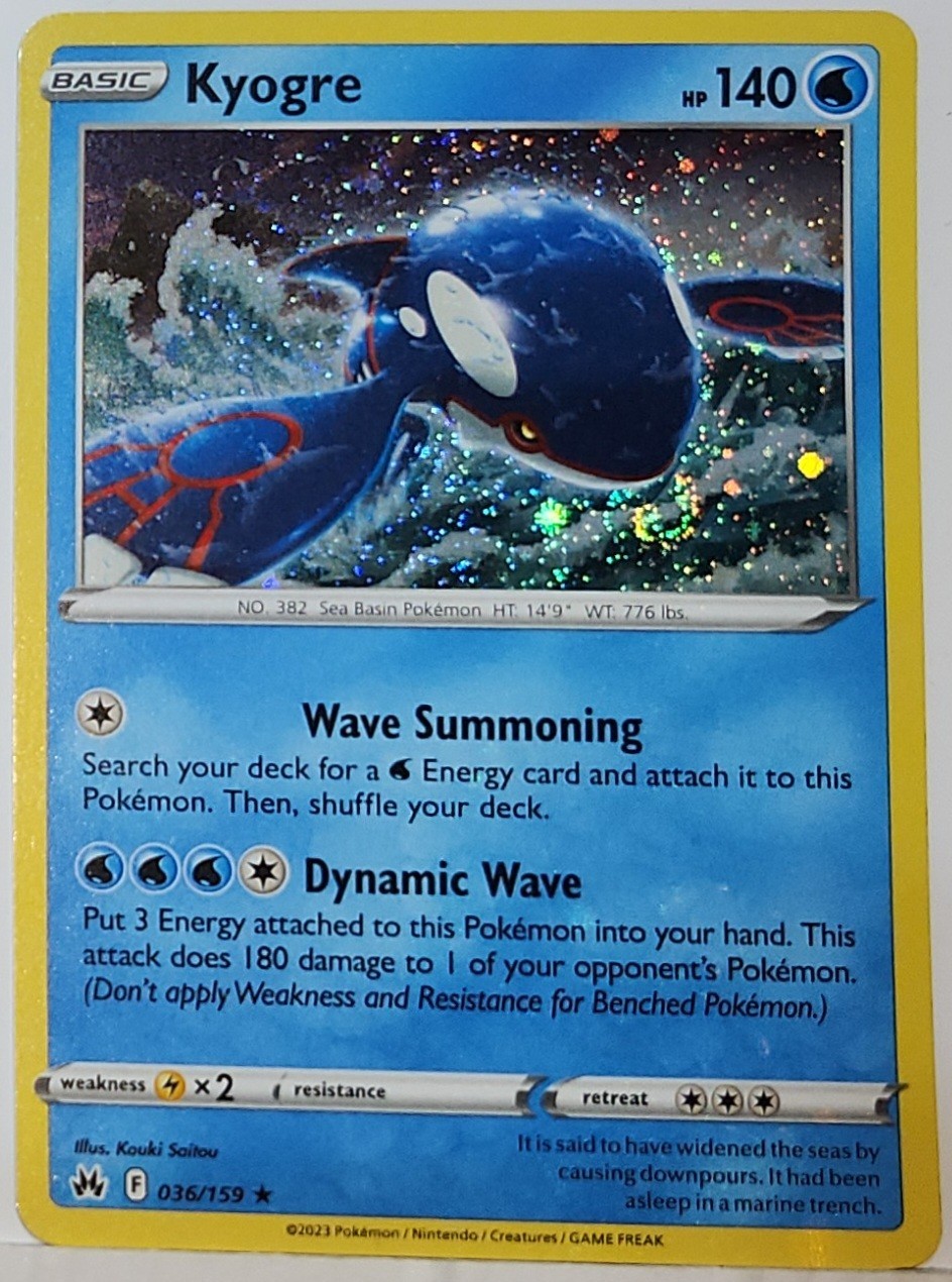 Swirls 🌀 Kyogre 036/159 Cosmos Holo Bleed Error Rare Pokémon TCG ✨️ Promo