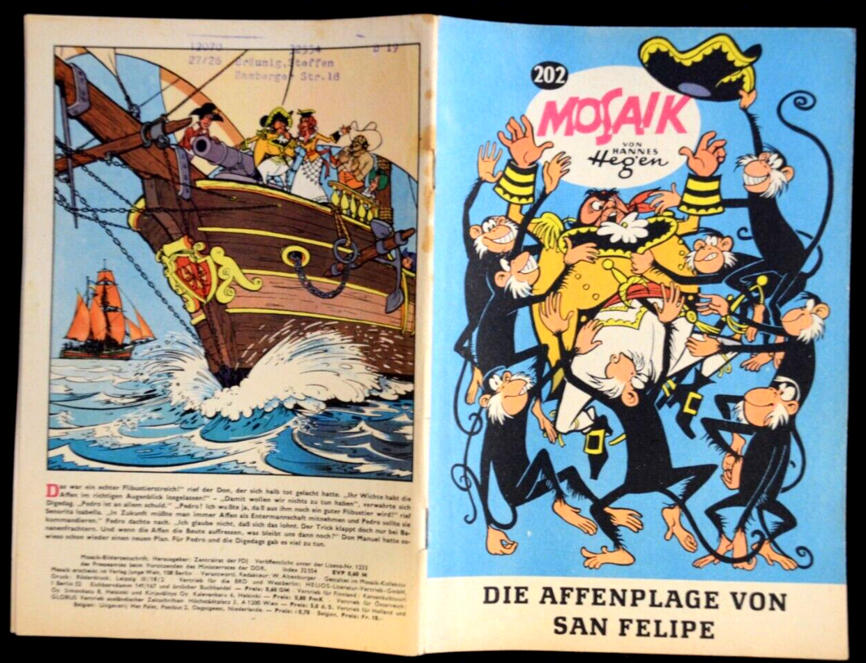 Originale MOSAIK Hannes Hegen Nr. 202 La Piaga delle Scimmie di San Felipe DDR