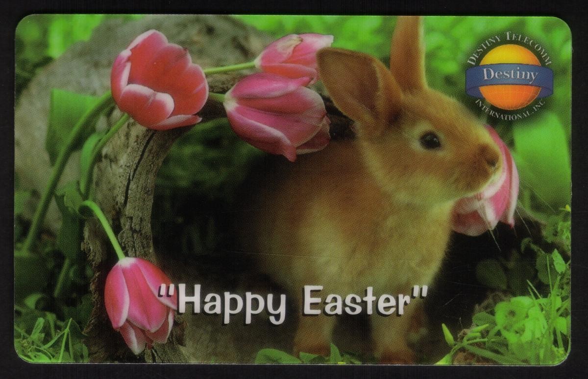 15U 'Buona Pasqua' Coniglio In Legno (Foto) Carta Telefonica