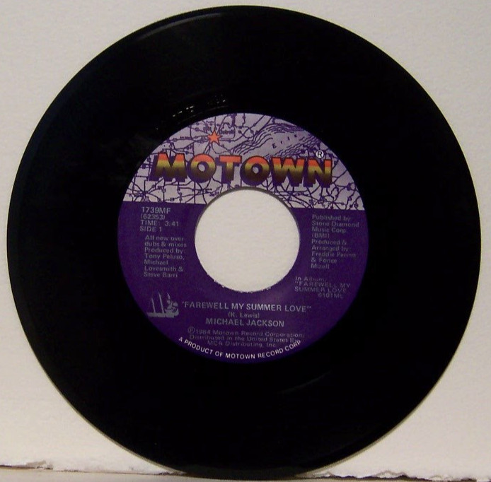 MICHAEL JACKSON - FAREWELL MY SUMMER LOVE / CALL ON ME - 1984 45rpm VINYL RECORD